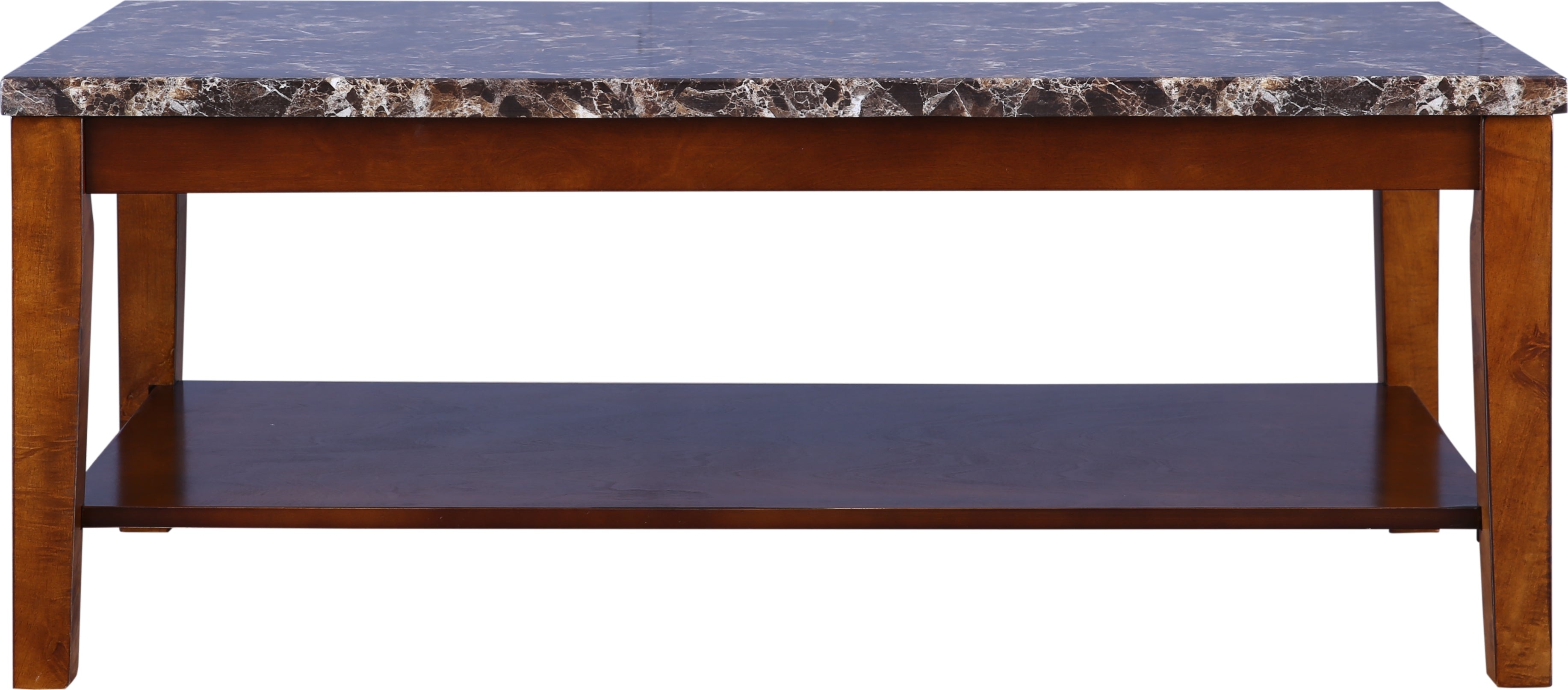 Eden Marble Finish Top Center Table in Brown Colour