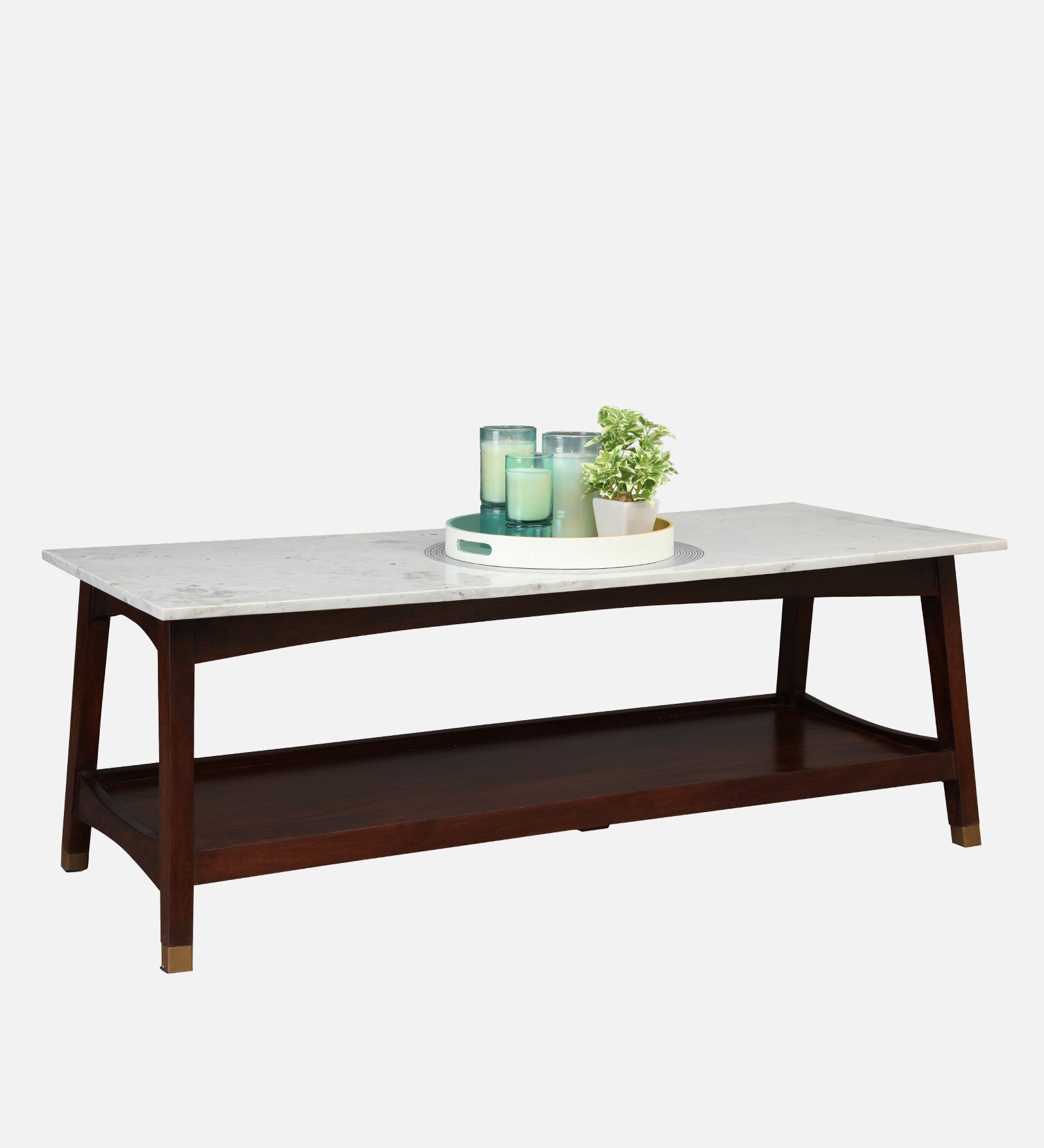 Dante Solid Wood Center Table in Walnut Colour