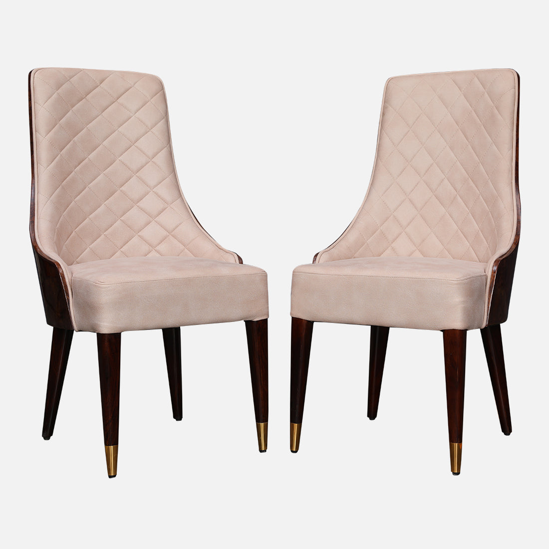 Delphine Dining Chair Set of 2 in Walnut Colour