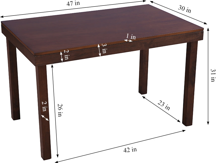 Hopton Solidwood 4 Seater Dining Table in Walnut Colour