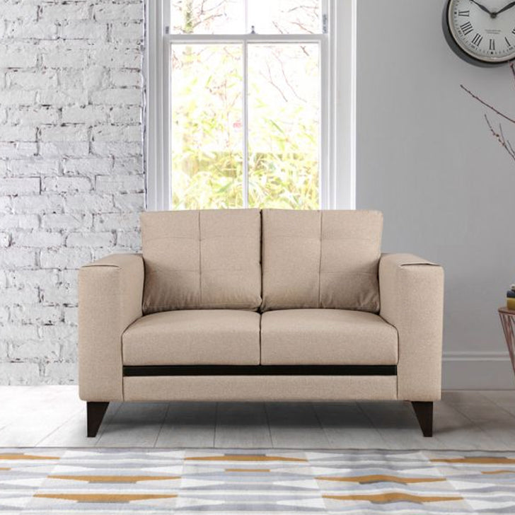 Garcia Fabric Two Seater Sofa in Beige Colour