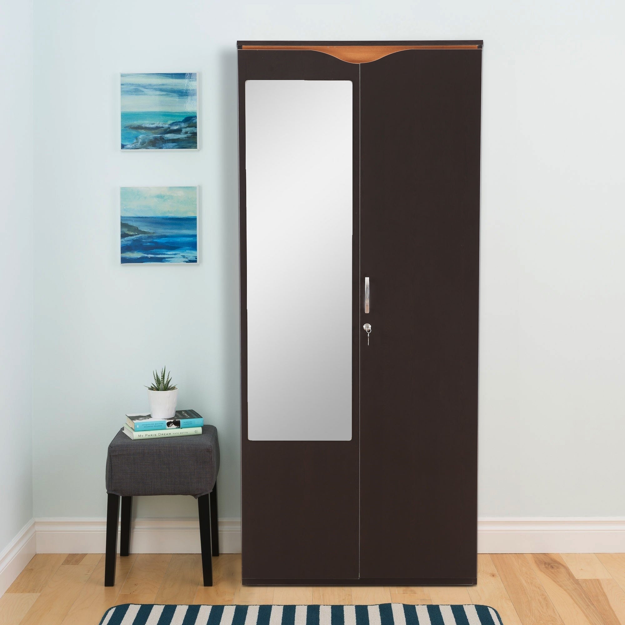 Swirl Two door Wardrobe in Wenge Colour