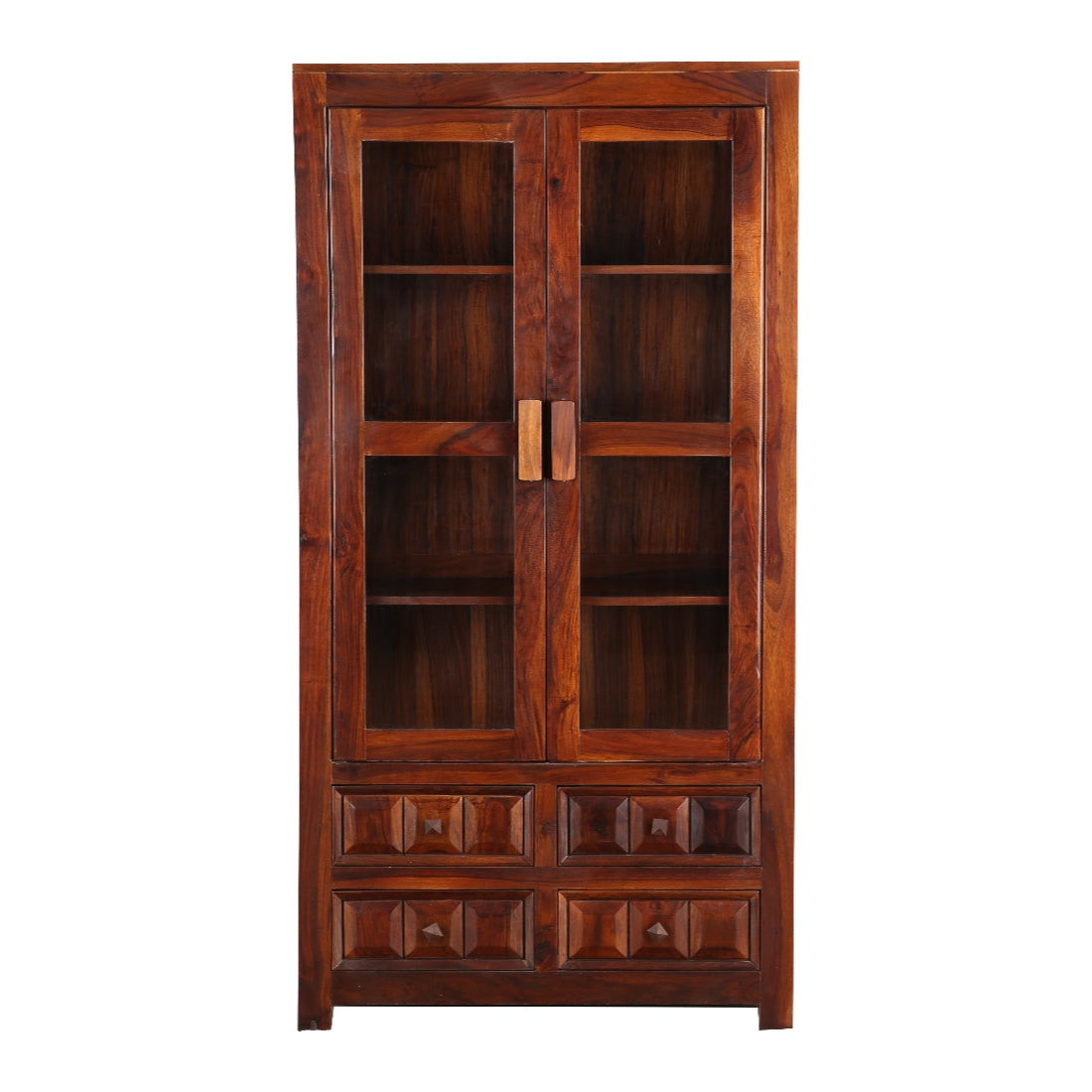 Woodrow Sheesham Wood(Rosewood) Book Shelf in Honey Colour