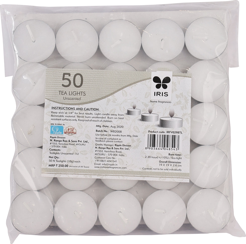 Tealight Candle Pack Of 50 in Unscented Colour