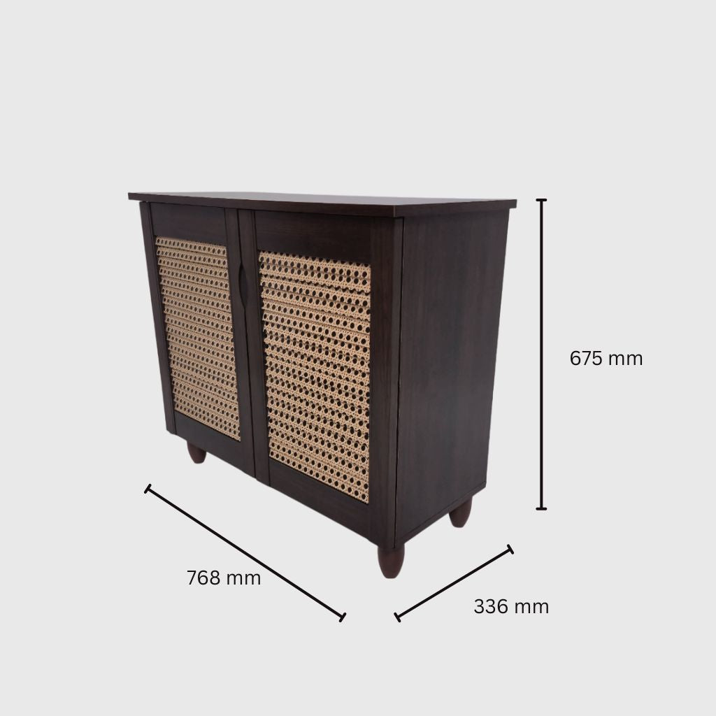 Kaira 2 Door Shoe Rack in Wenge Colour