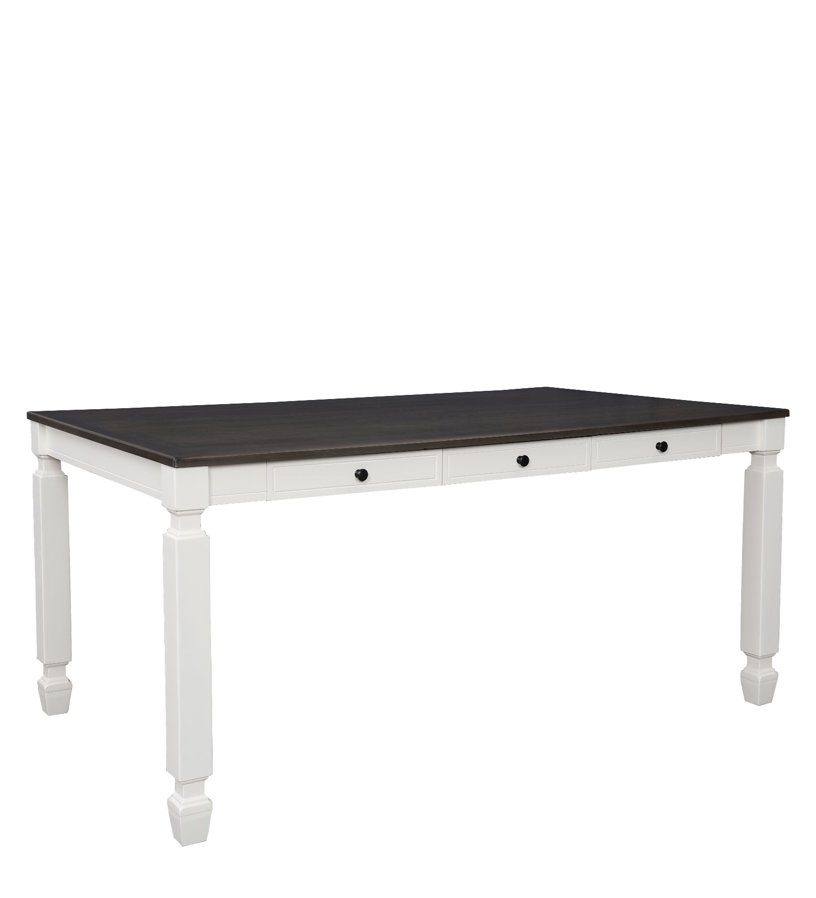 Wisp Rubber Wood Six Seater Dining Table in Antique White Colour