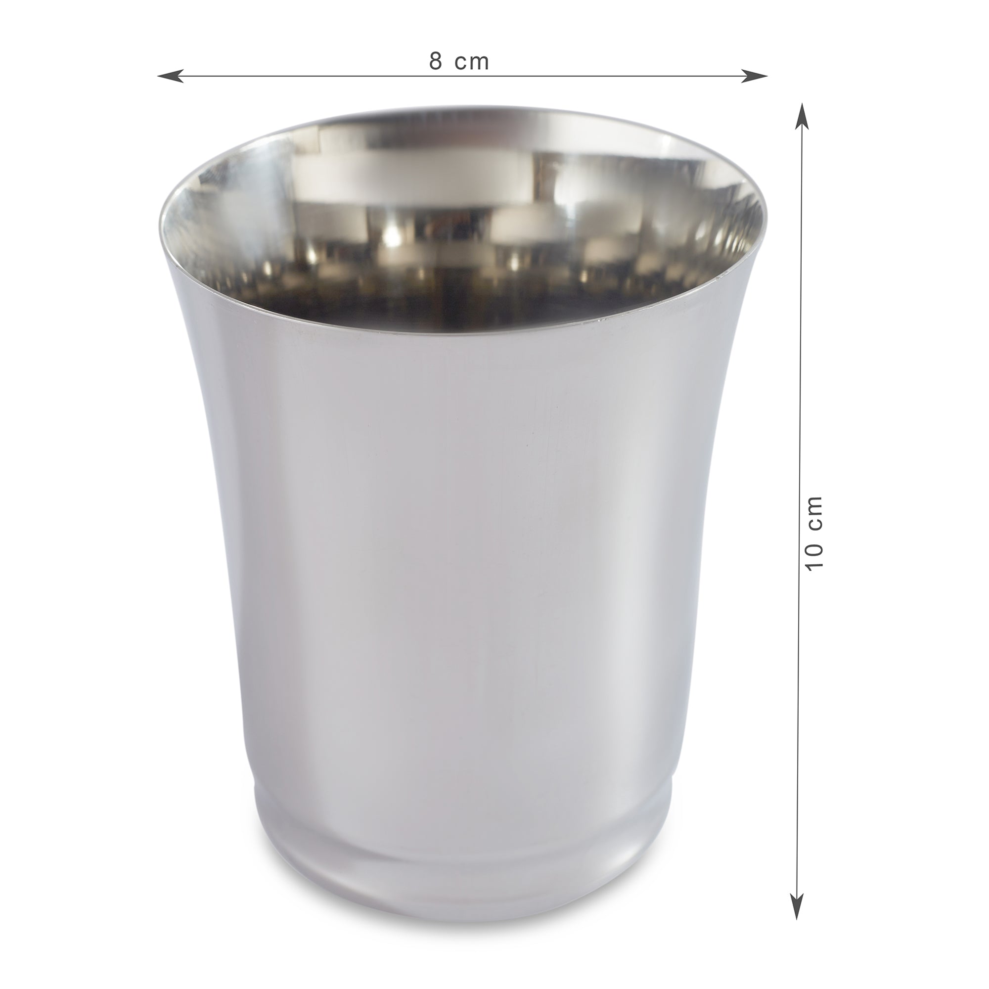 Glisto Stainless Steel Drinking Glass/Tumbler Set of 6 in Silver Colour