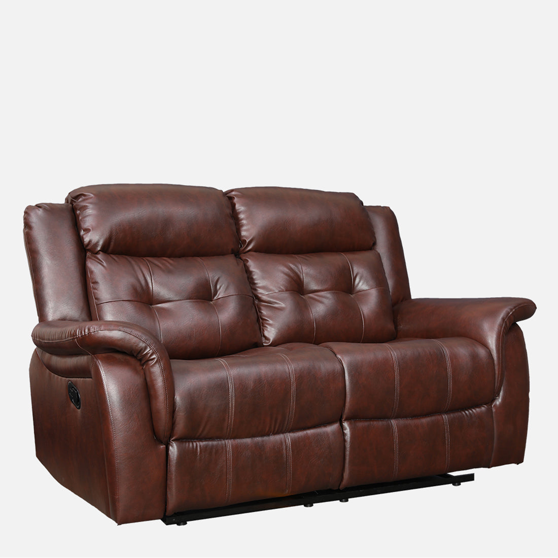 Attila Leatherette Two Seater Recliner in Brown Colour