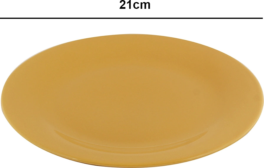 Ceramic Quarter Plate 8 Inch in Mustard Colour