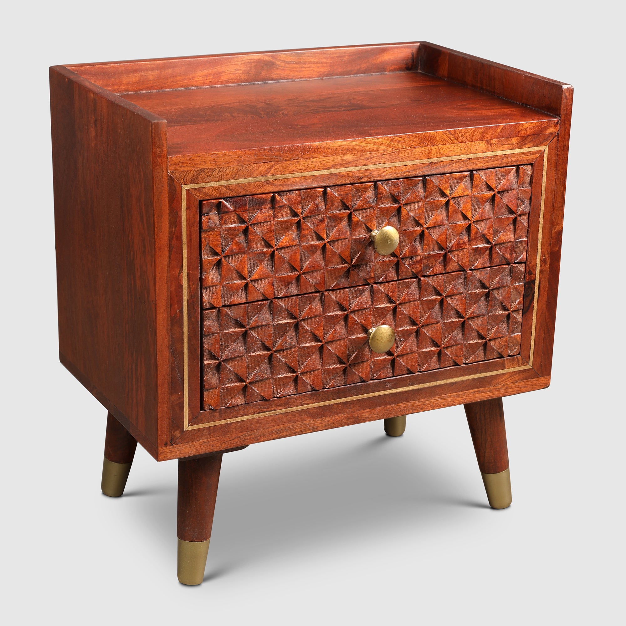 Phoolkari Night Stand in Honey Colour