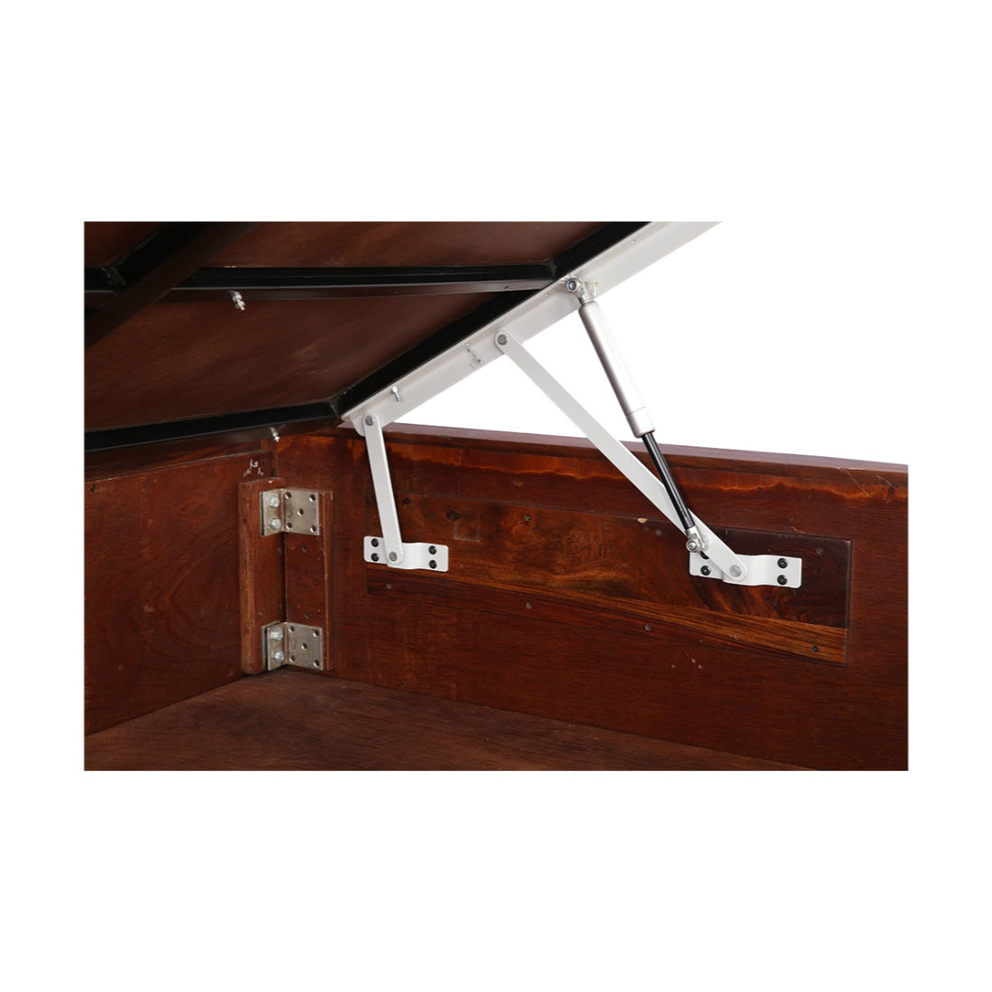 Woodrow Sheesham Wood(Rosewood) Queen bed with Hydraulic storage in Honey Colour