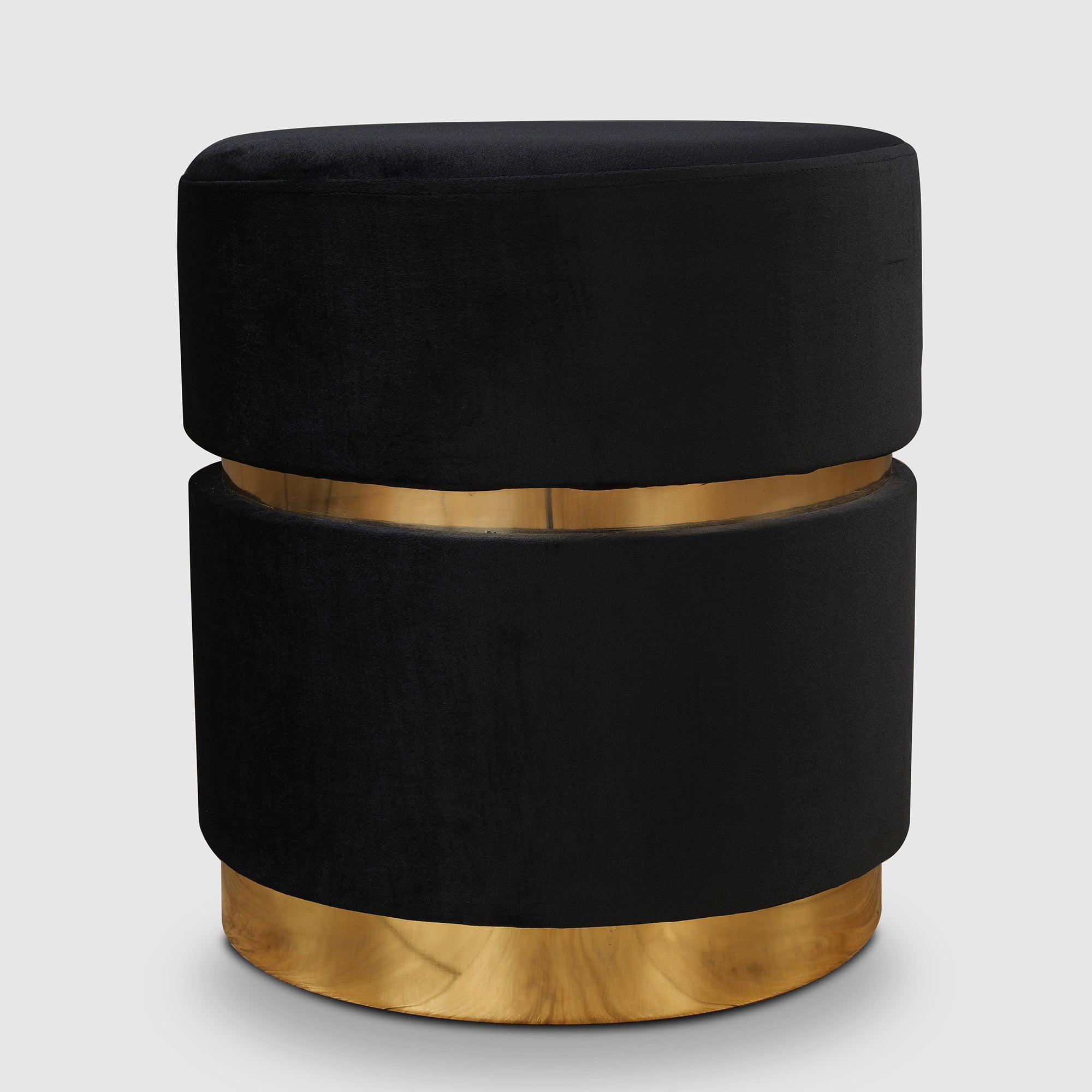 Marcus Fabric Ottomans in Black Colour