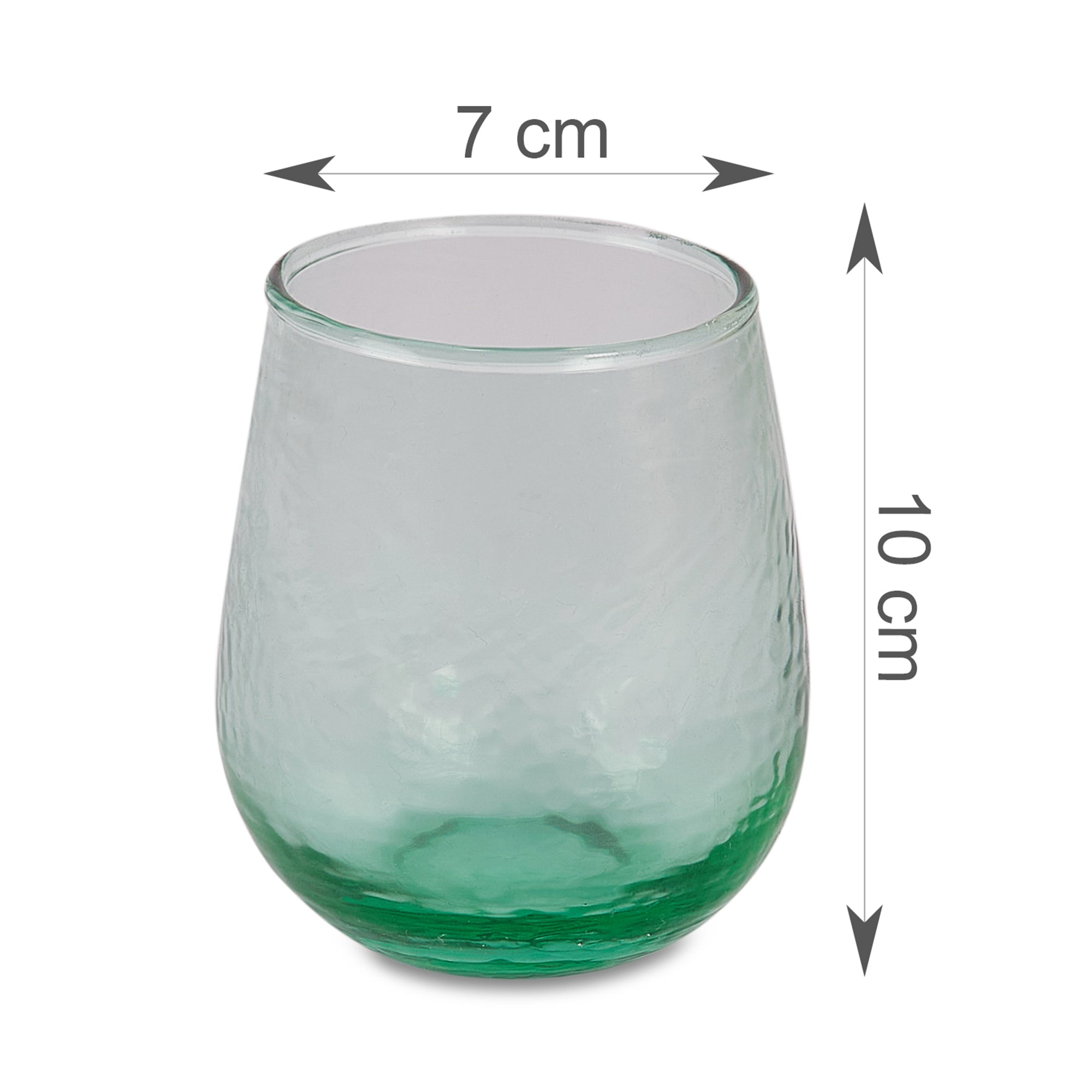 Ikigai Hammered Juice Glass Set of 4 in Green Colour