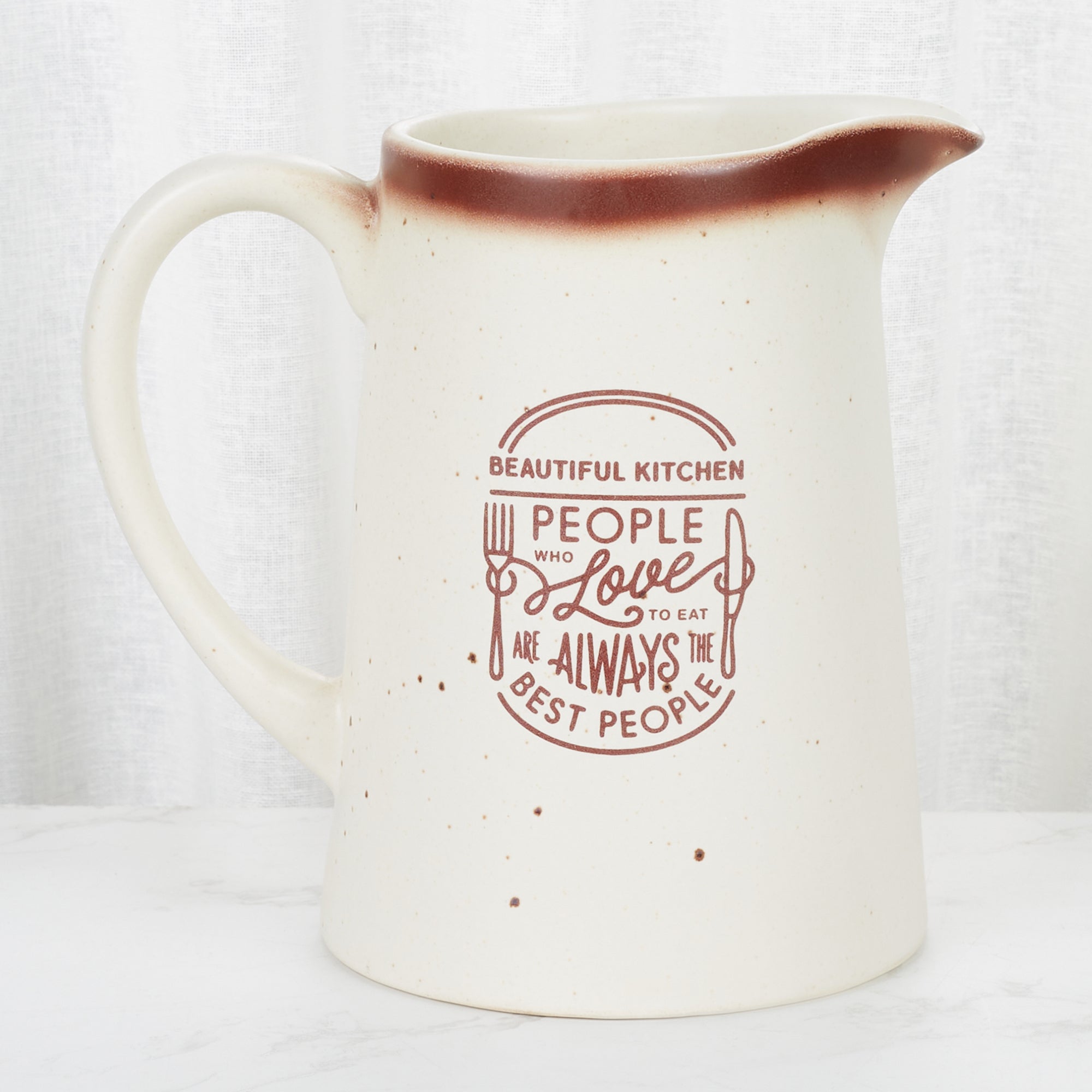 Beautiful Kitchen Studio Pottery Stoneware Water Jug in Beige Colour