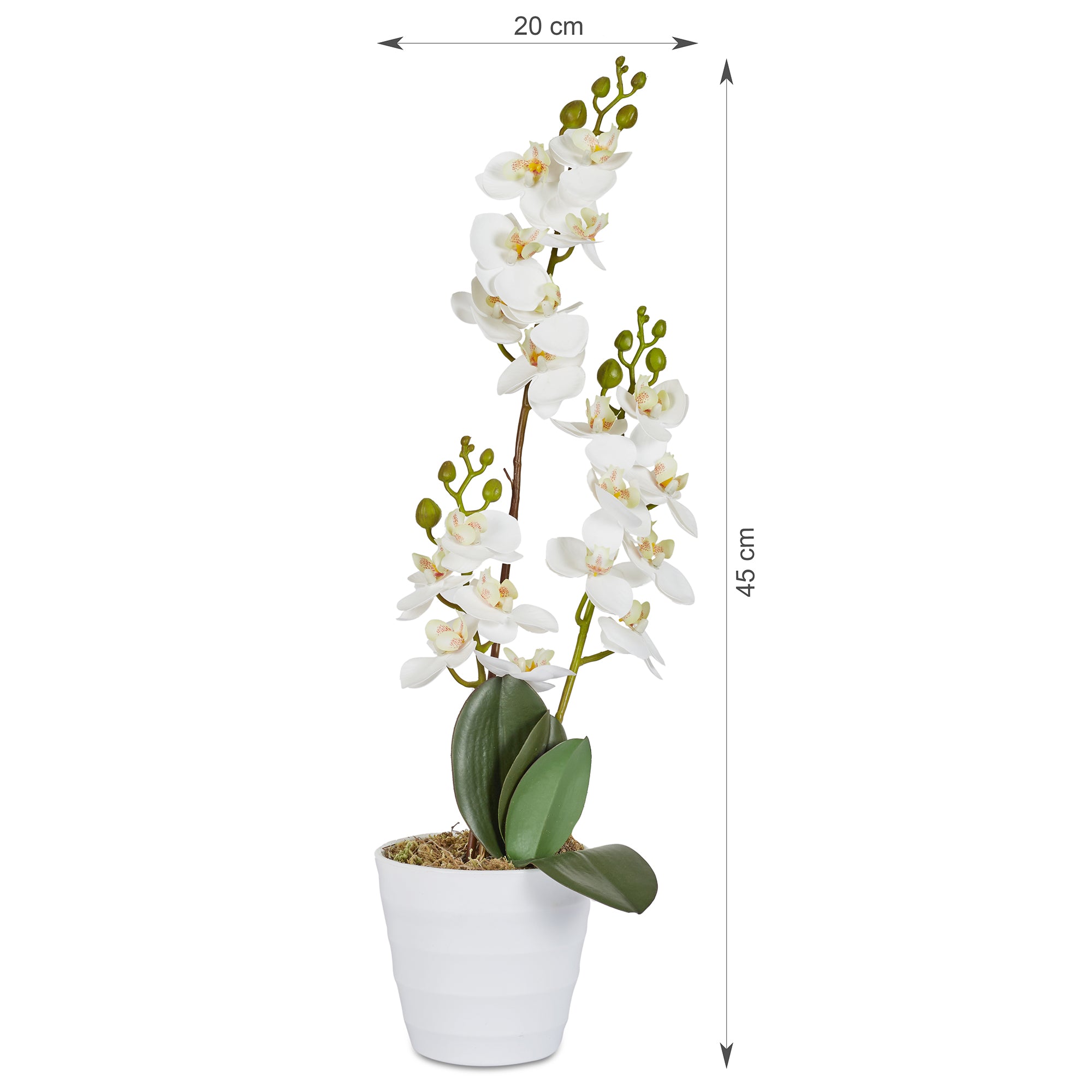 Ilana Artificial Orchid Potted Plant 45Cm in White Colour
