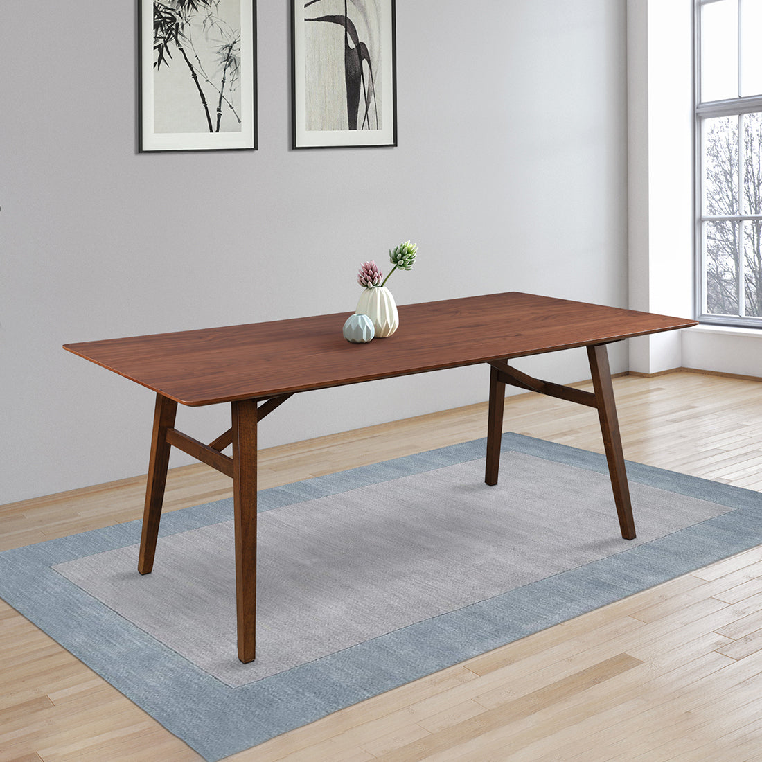 Lillian Solidwood Six Seater Dining Table in Walnut Colour