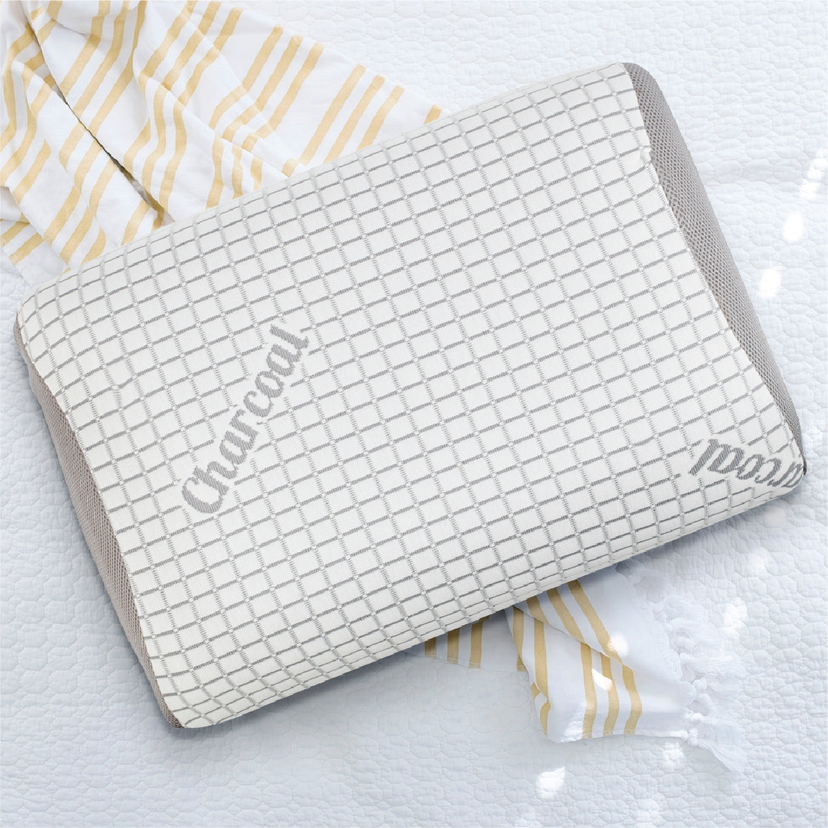 Serenity Memory Foam Charcoal Pillow 60X40X12 Cms in Charcoal Colour