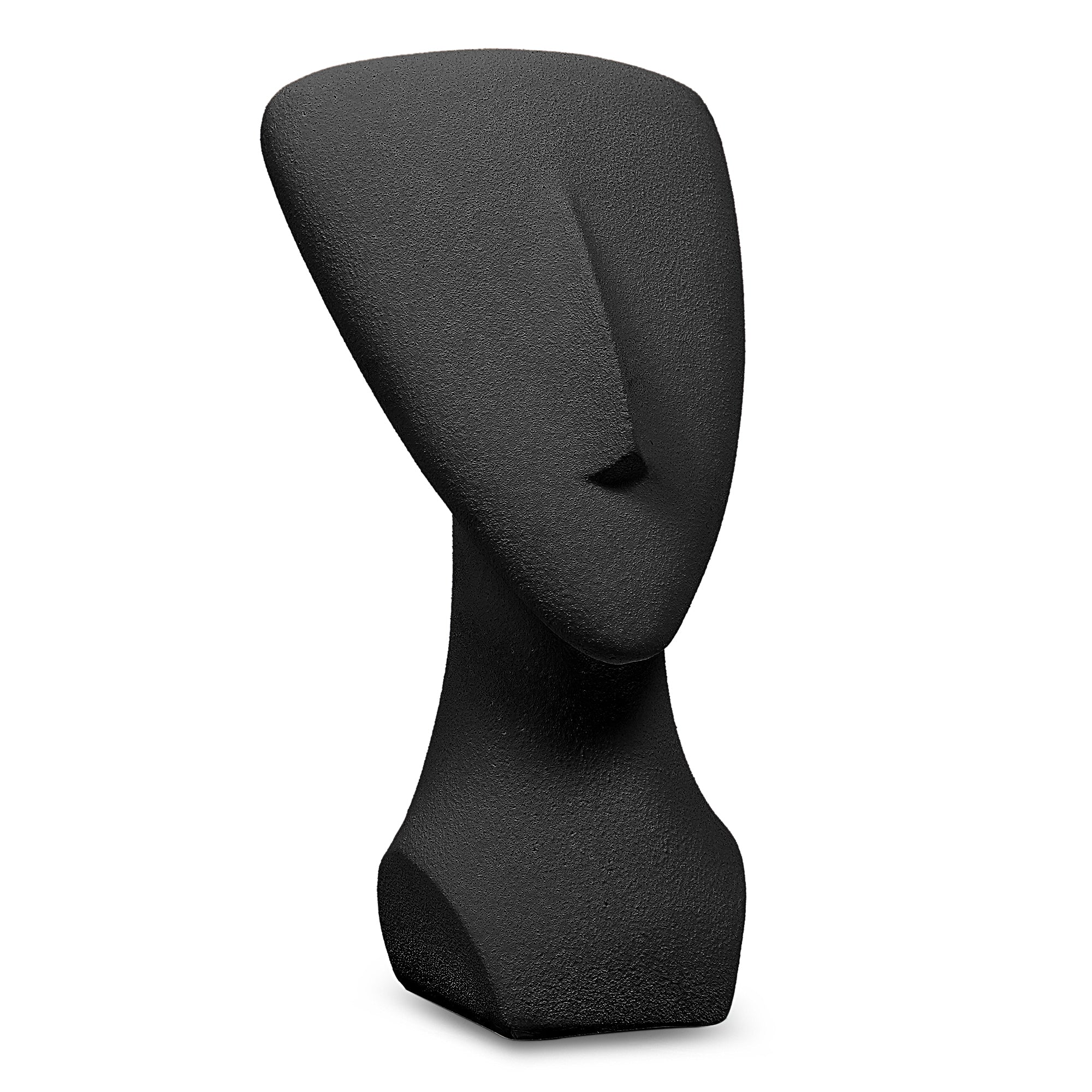 Miraya Modern Textured Face Polyresin Hand Finished Figurine Black 16cm by Living Essence