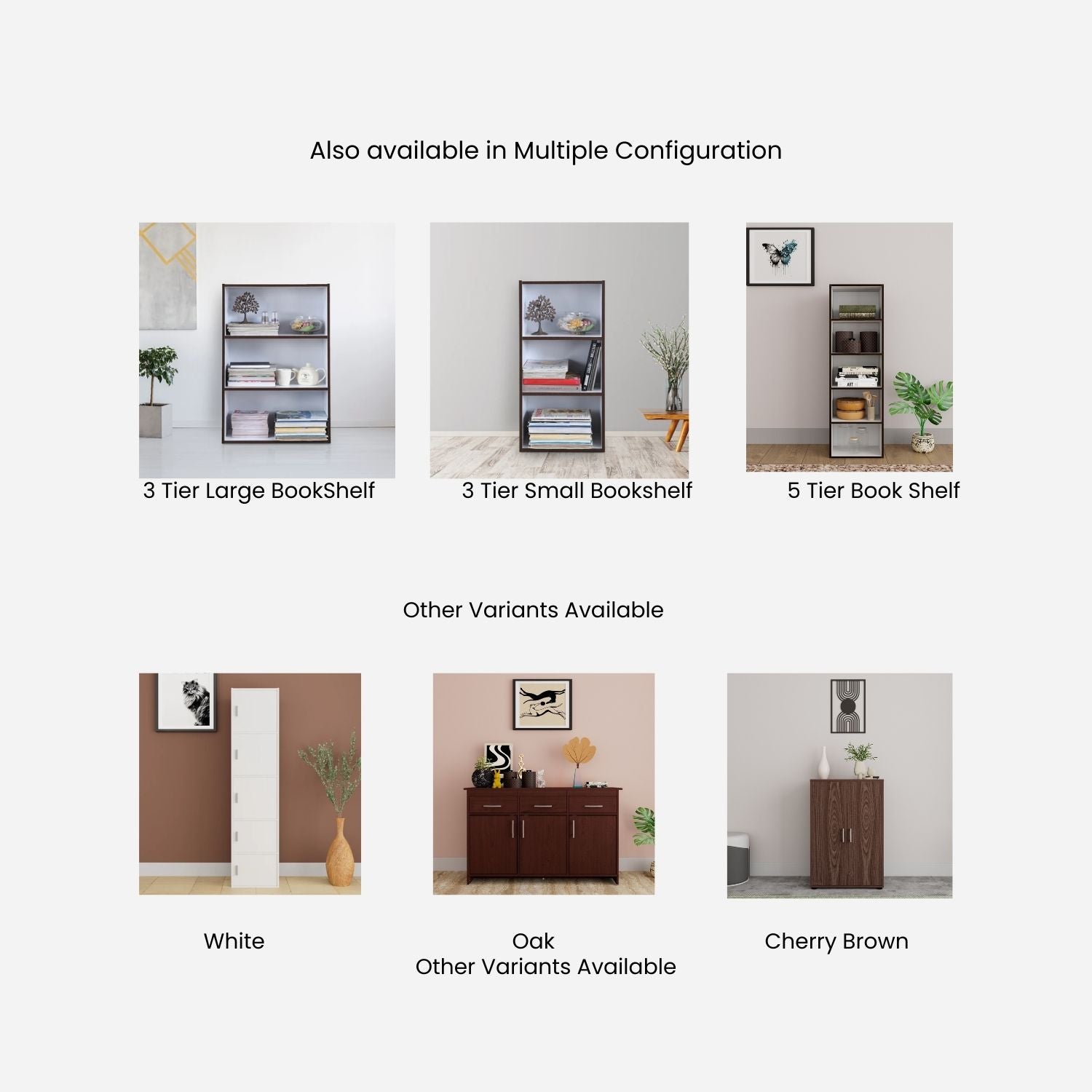 Mezzola Engineered Wood 4 Tier Bookshelf in Wenge Colour