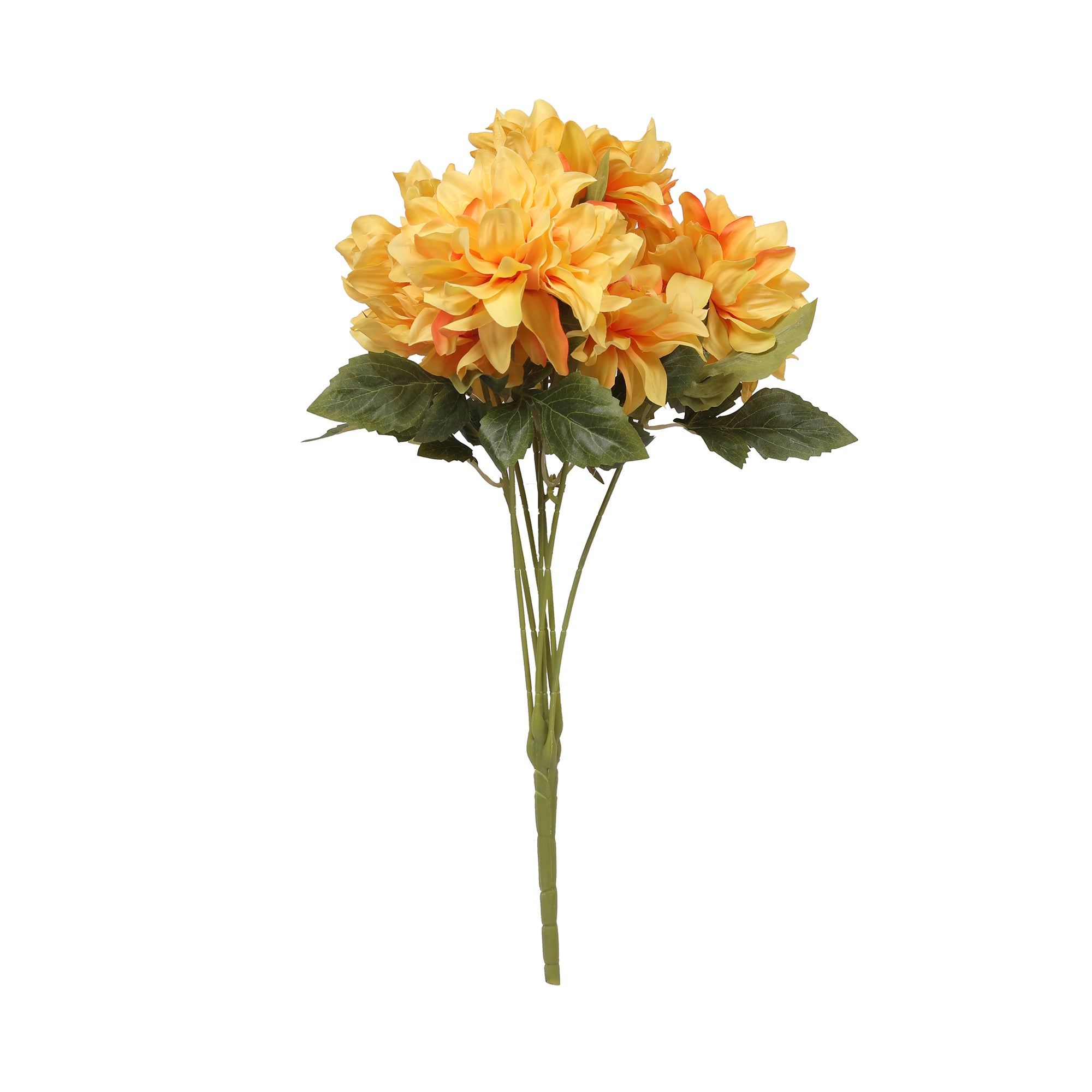 Blume Artificial Flower Dahlia Bunch 48cm in Yellow Colour By Living Essence