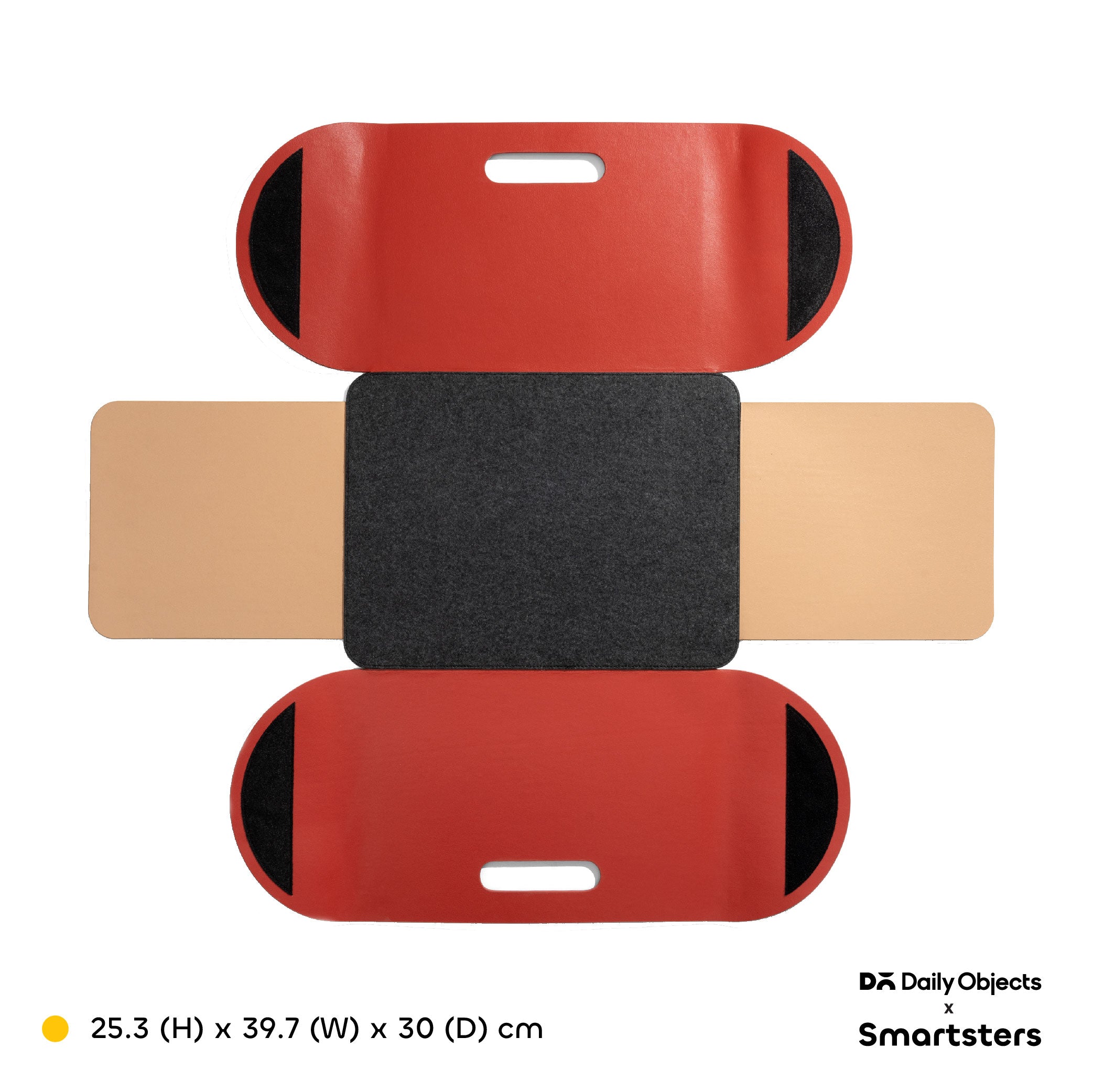 Owlbert MDF + Leatherite Storage Basket in Red & Bisque Colour