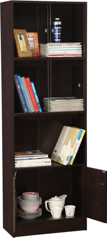 Lara Engineered Wood Medium Book Shelf in Wenge Colour