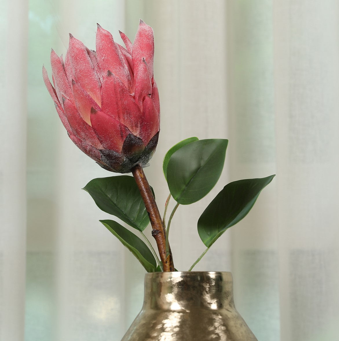 Blume Artificial Flower Protea Stem 66cm in Pink Colour By Living Essence
