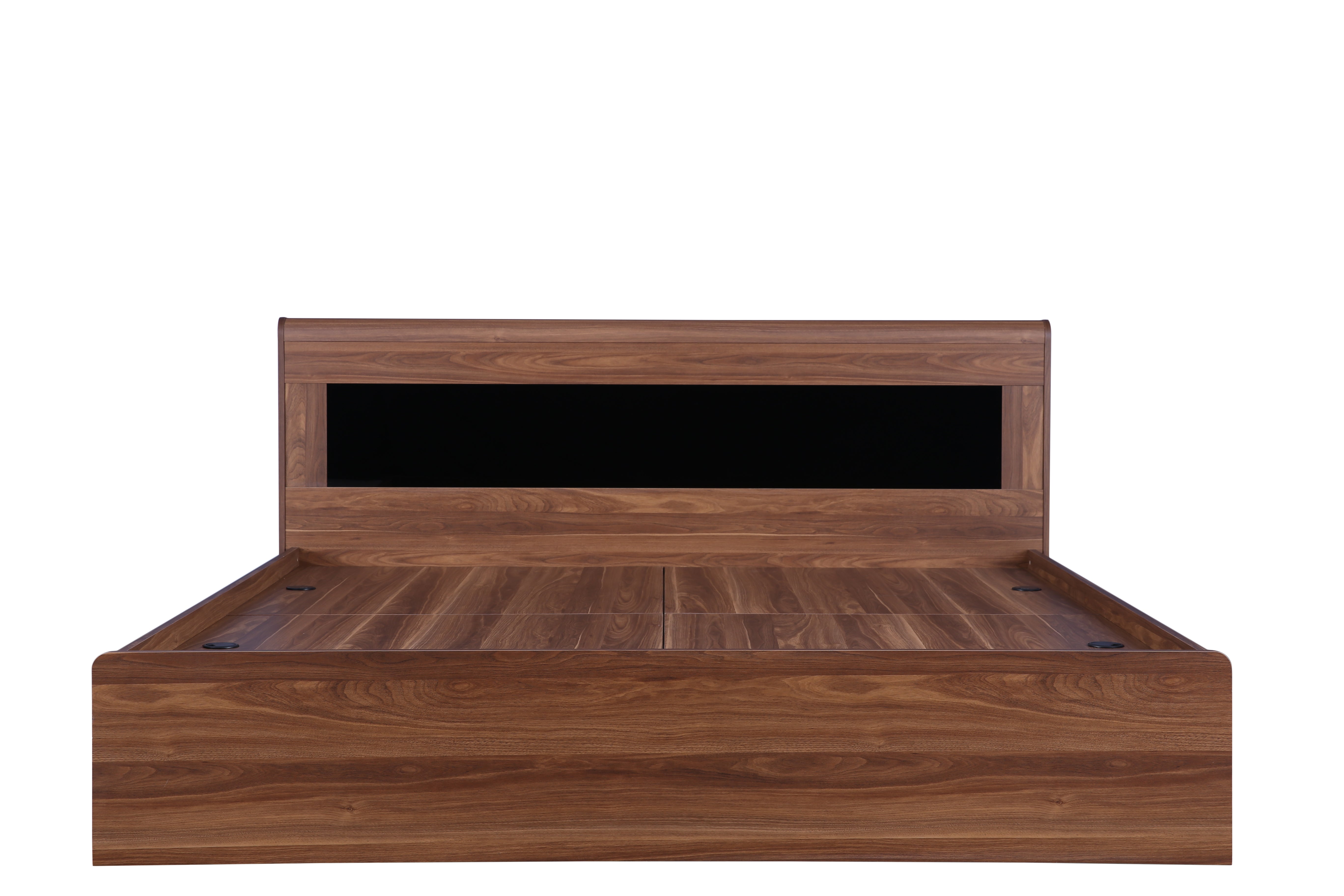 Archer King Bed with Box storage in Walnut Colour