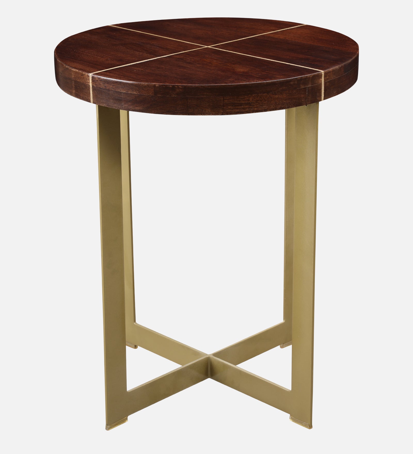 Augustin Solid Wood Side Table in Walnut Colour