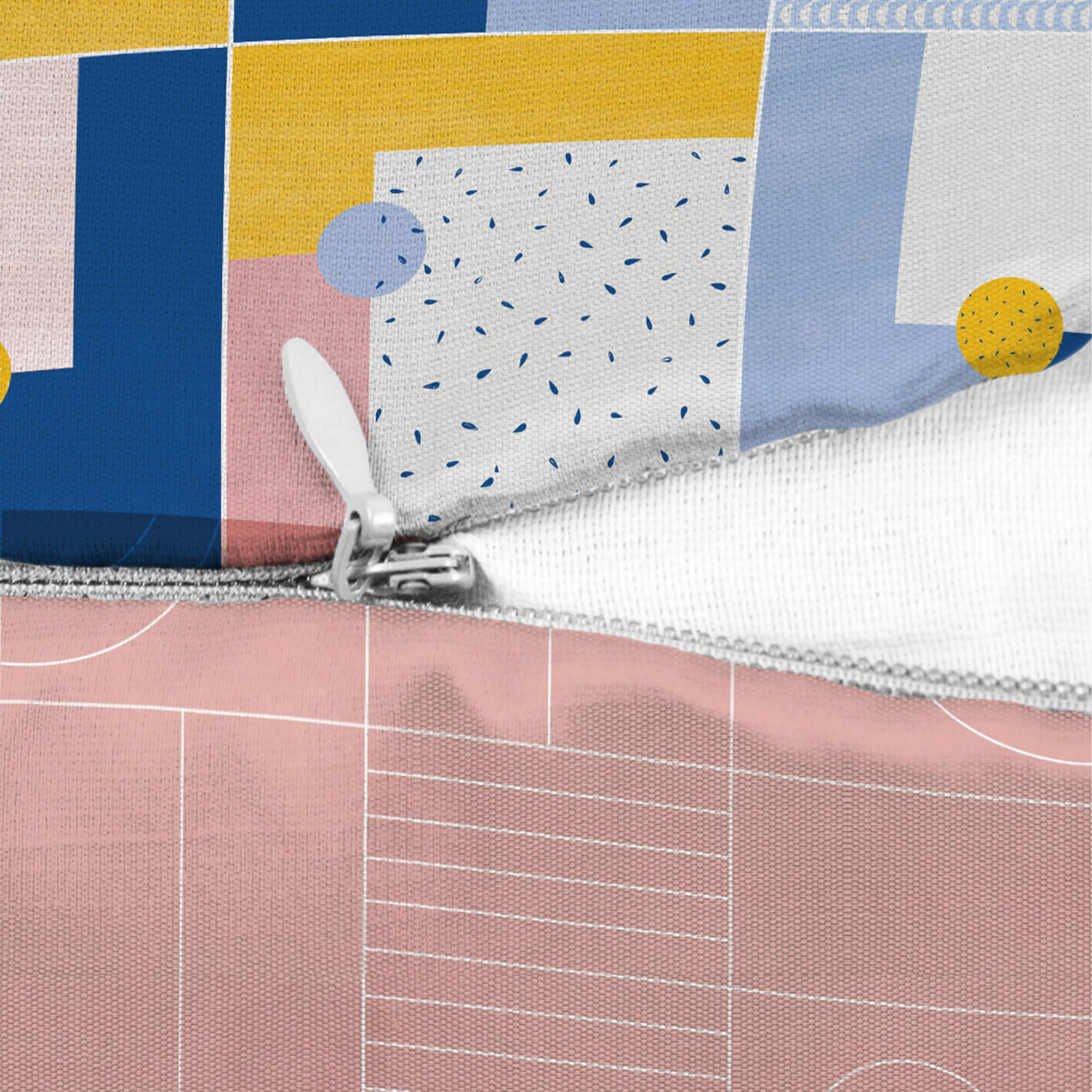 Pop Modern  Reversible Tiled Digital Cushion Cover 40x40 Cm in Blush Colour