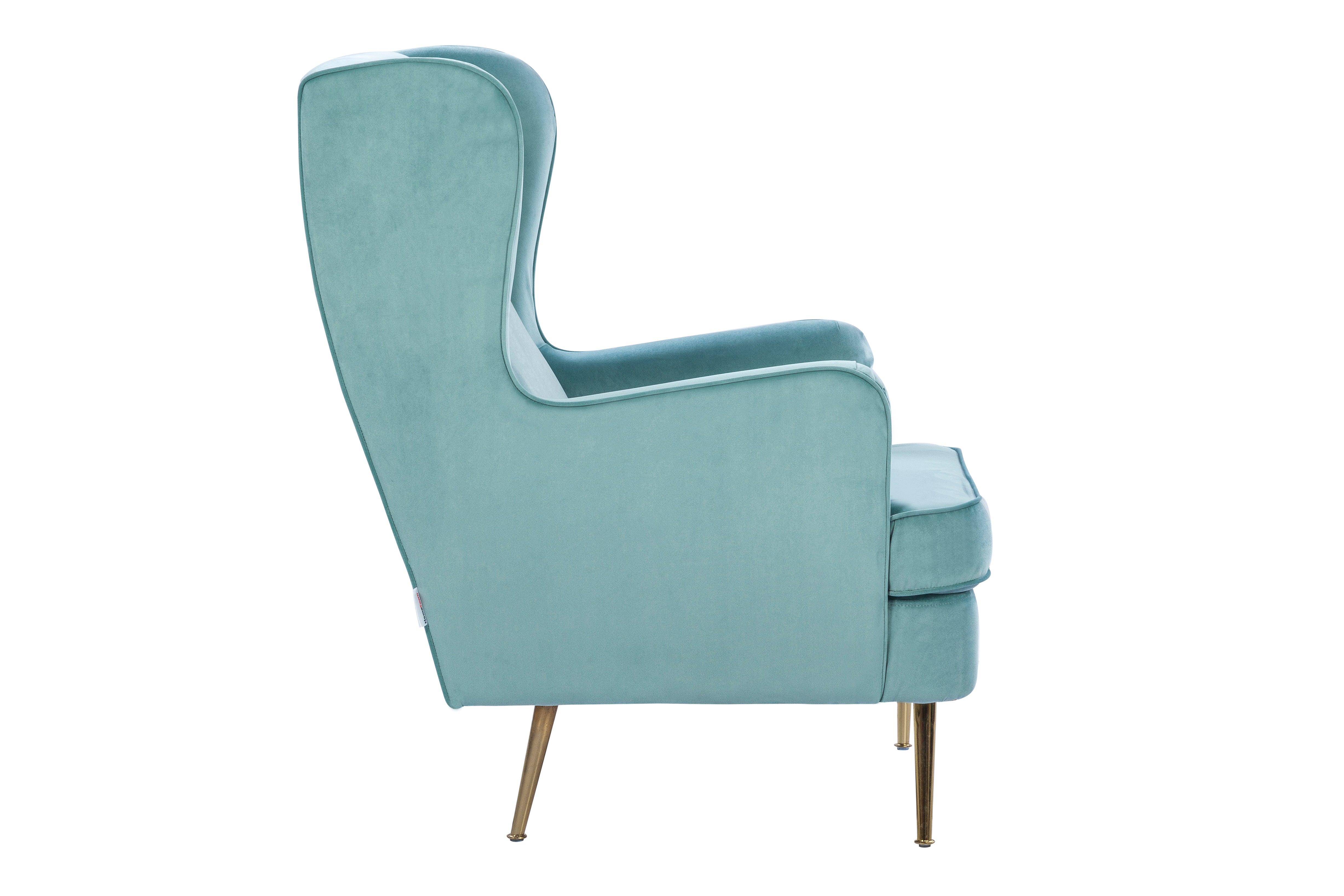 Charm Velvet Arm Chair in Teal Colour