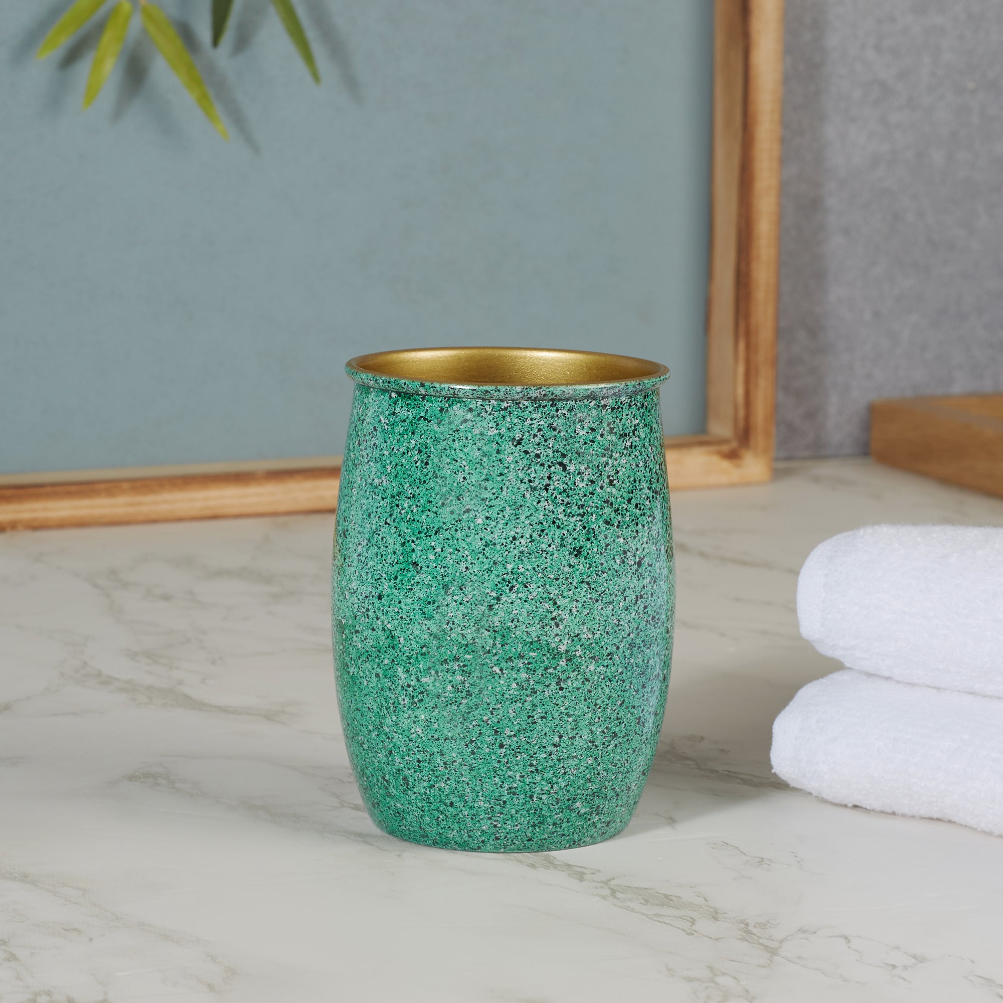 Nora Metal Sprinkle Finish Tumbler in Turq Colour