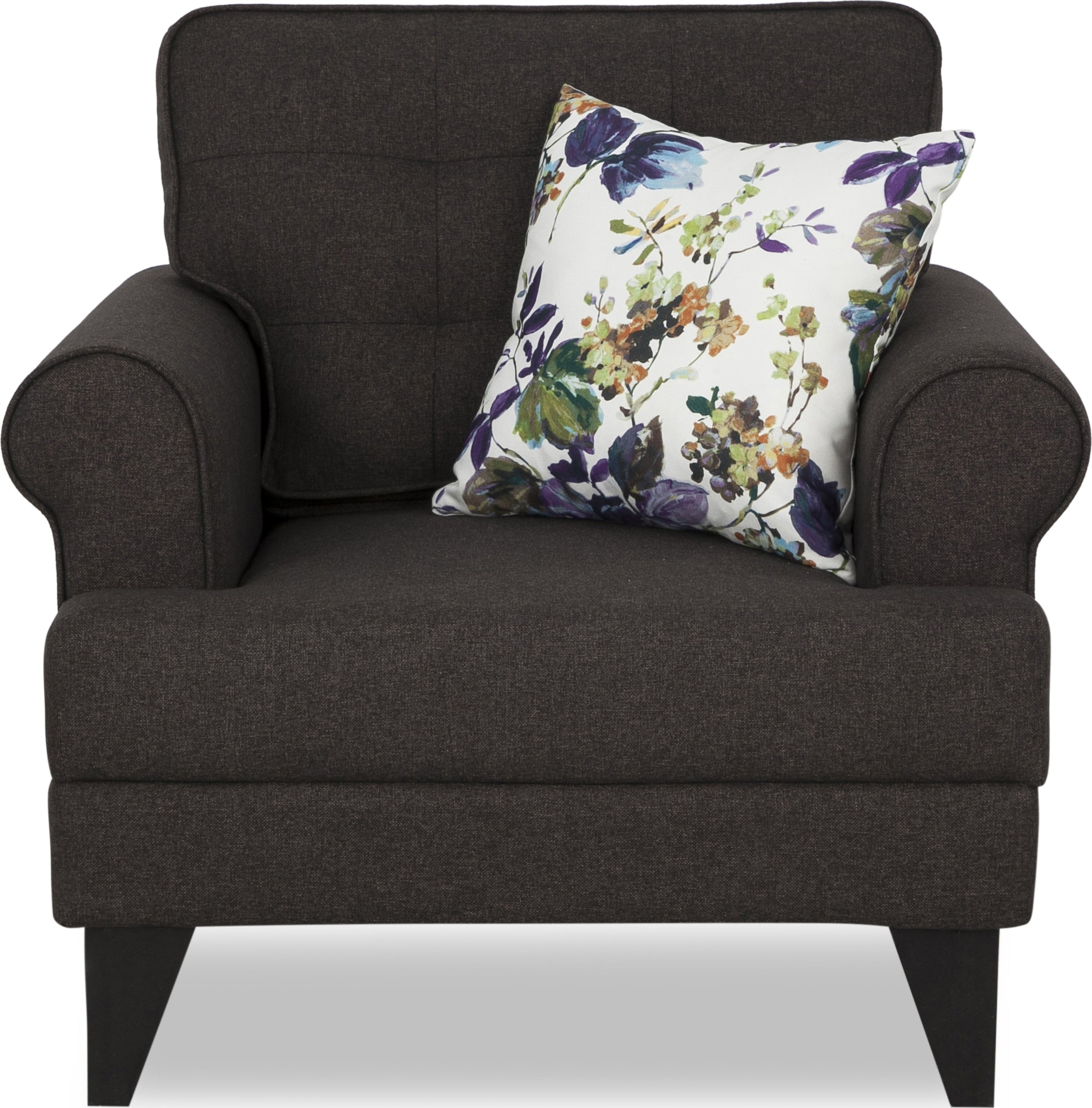 Paddington Fabric Single Seater Sofa in Brown Colour