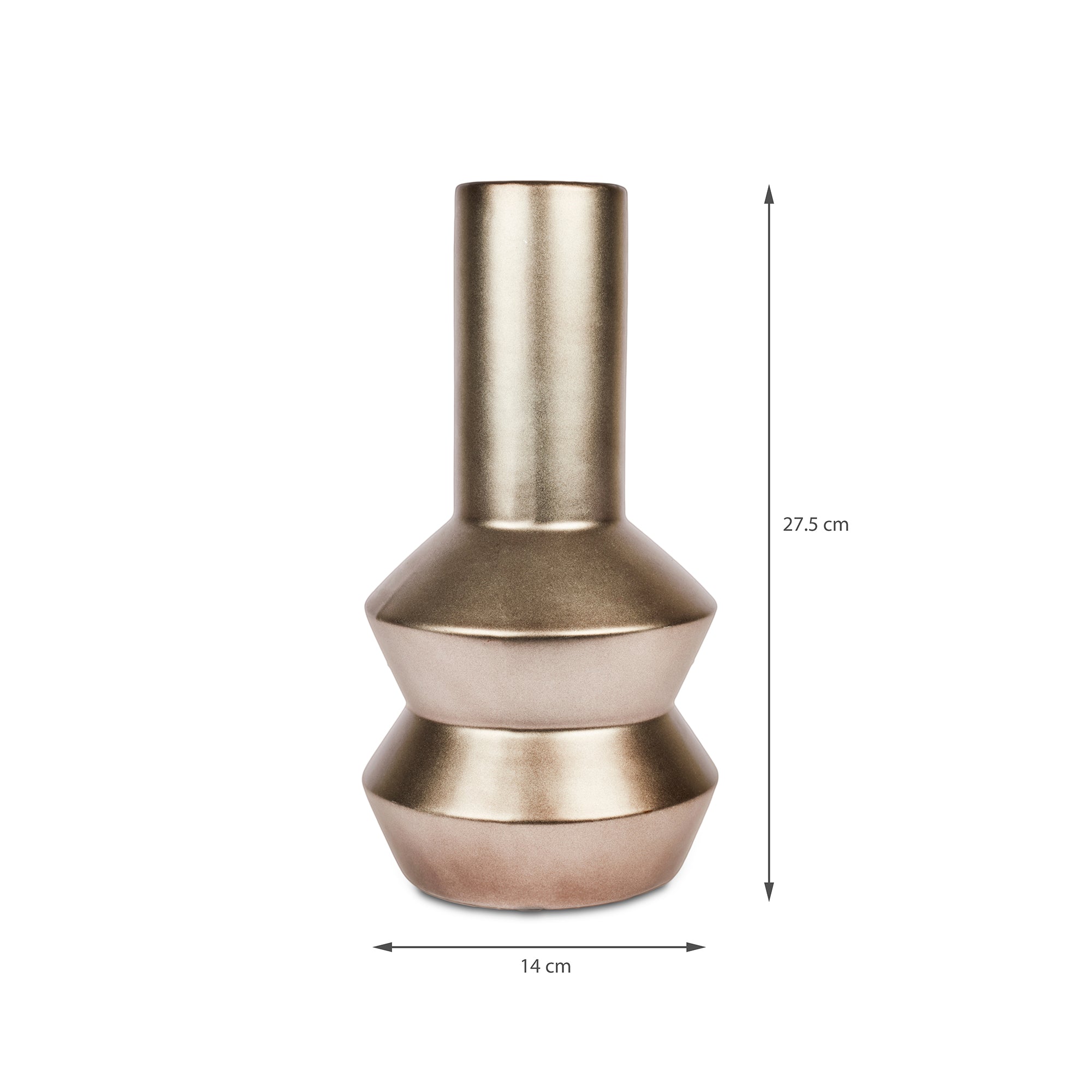Alura Manhattan Ceramic Vase 28Cm in Silver Colour