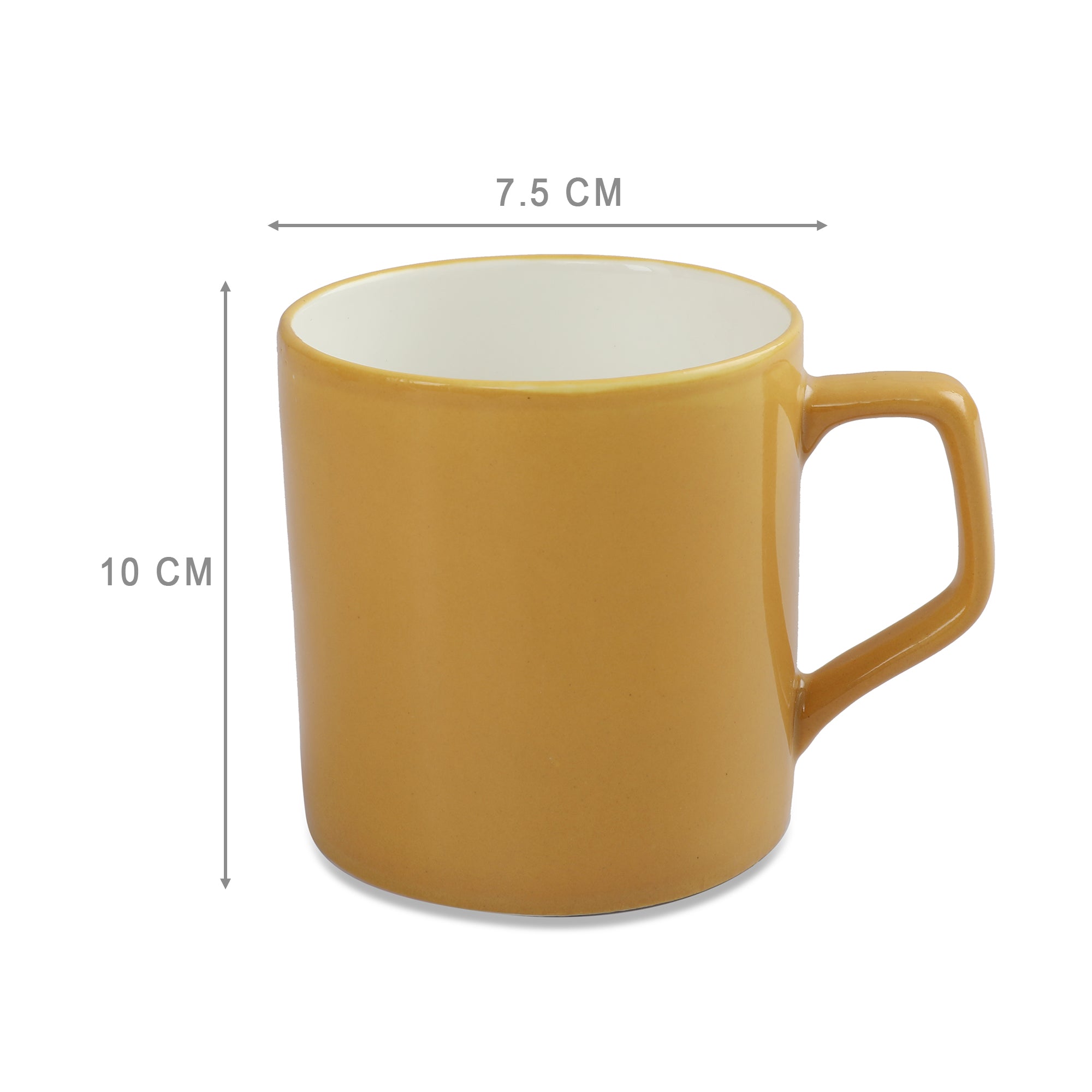 Palette Ceramic Tea Mug Set of 4 200 Ml in Yellow Colour