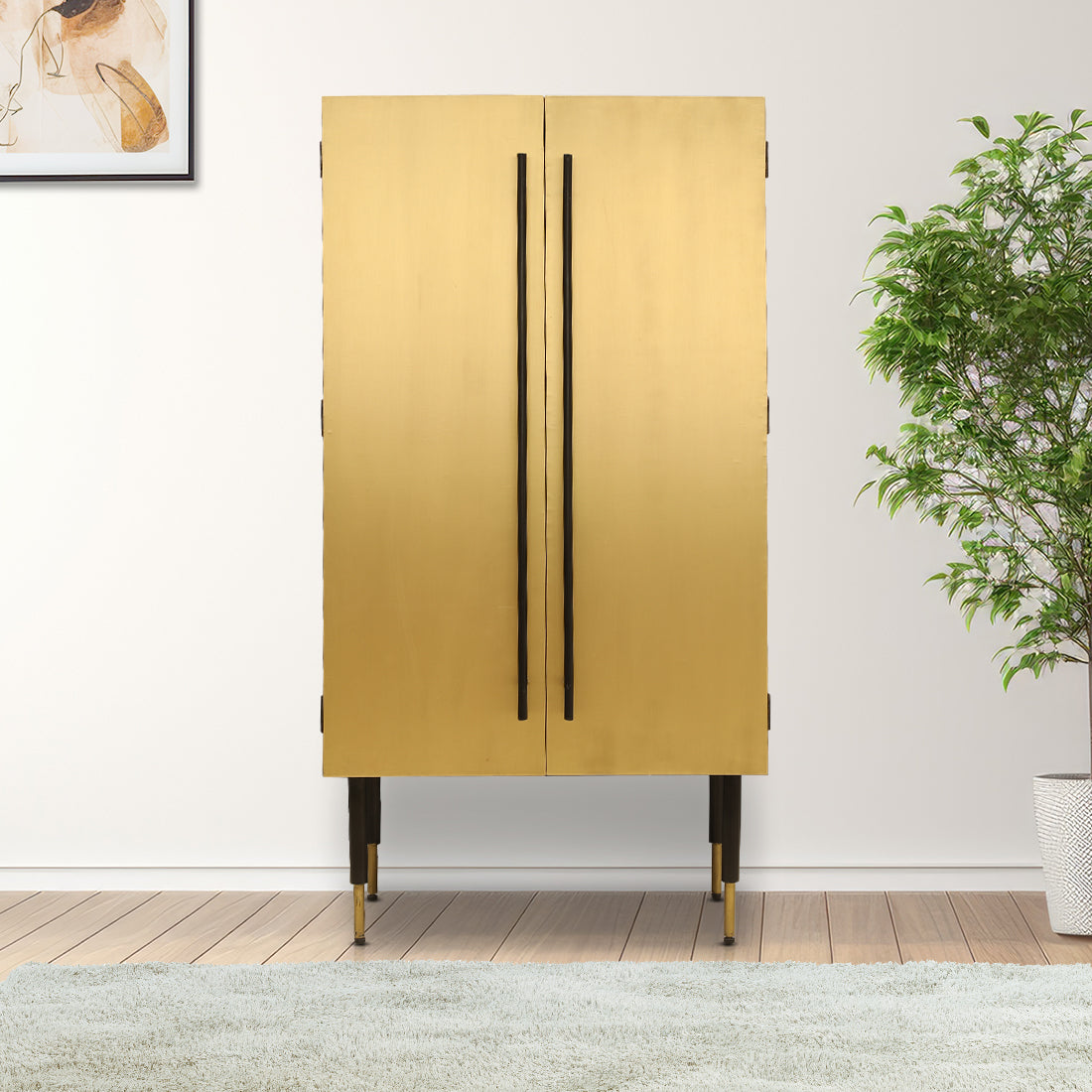 Crested  Bar Unit in Brown & Gold Colour