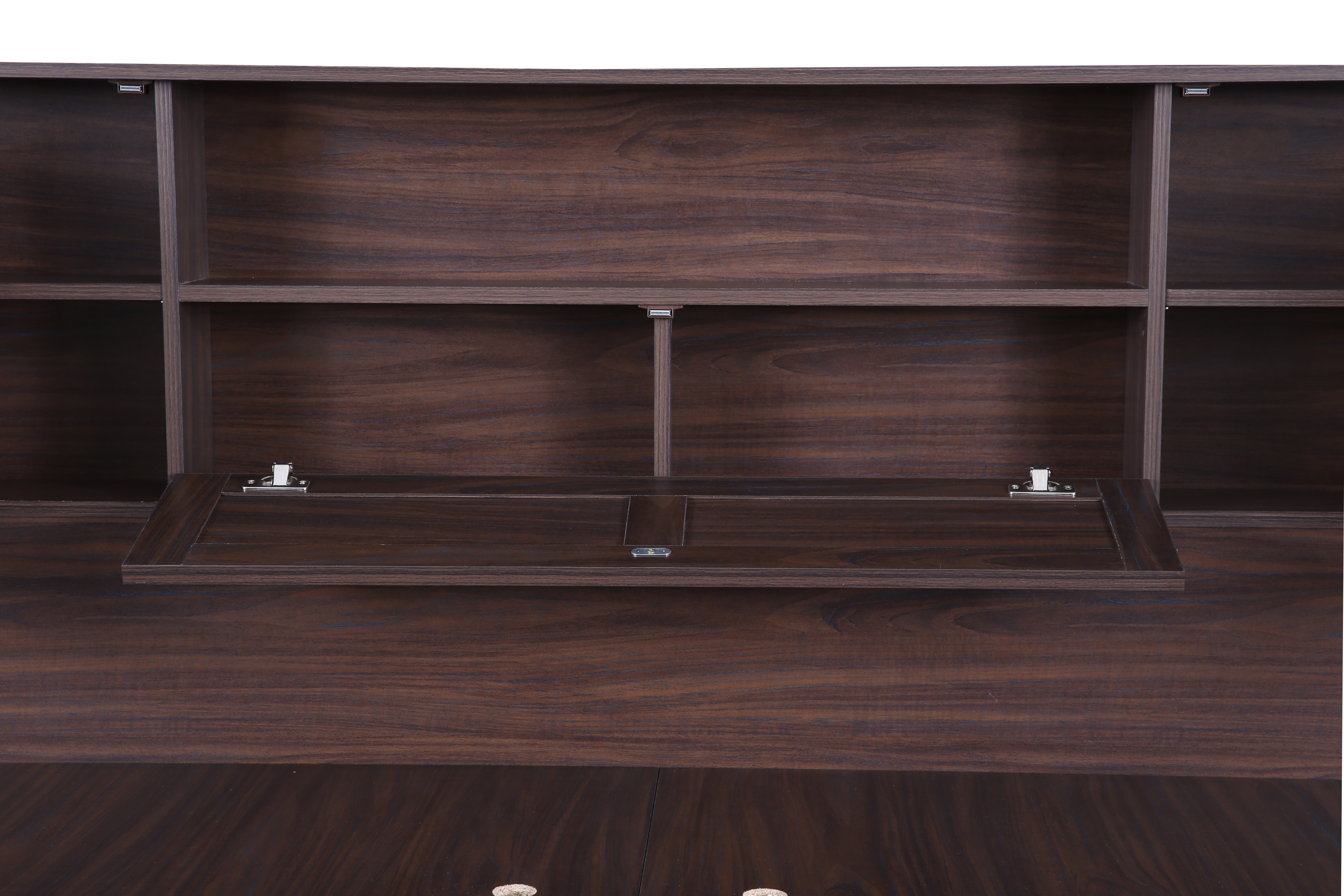 Bolton King Bed with Hydraulic storage in Walnut Colour