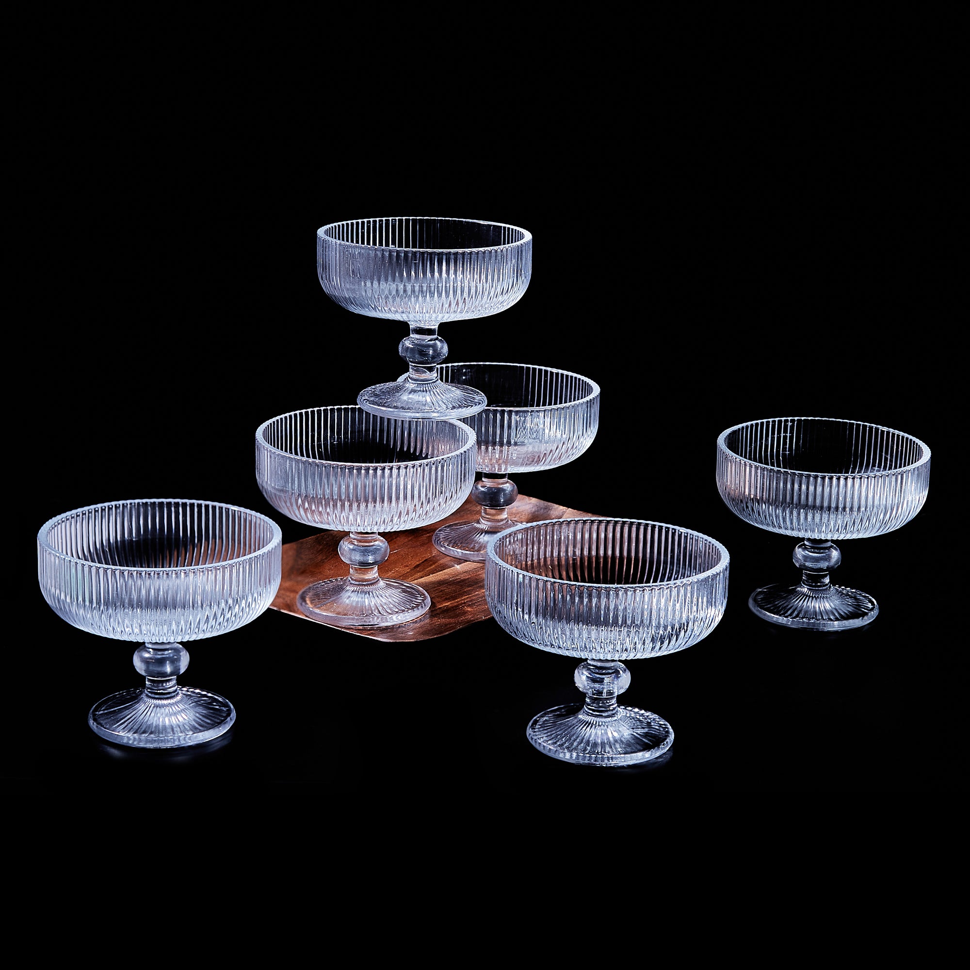 Sapphire  Dessert/Ice Cream/Pudding Bowl Set of 6 in Transparent Colour