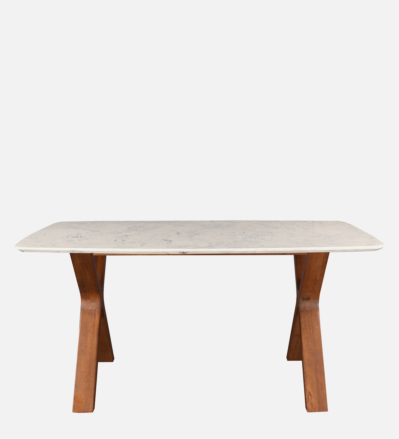 Sanddune Marble Top Six Seater Dining Table in Walnut Colour