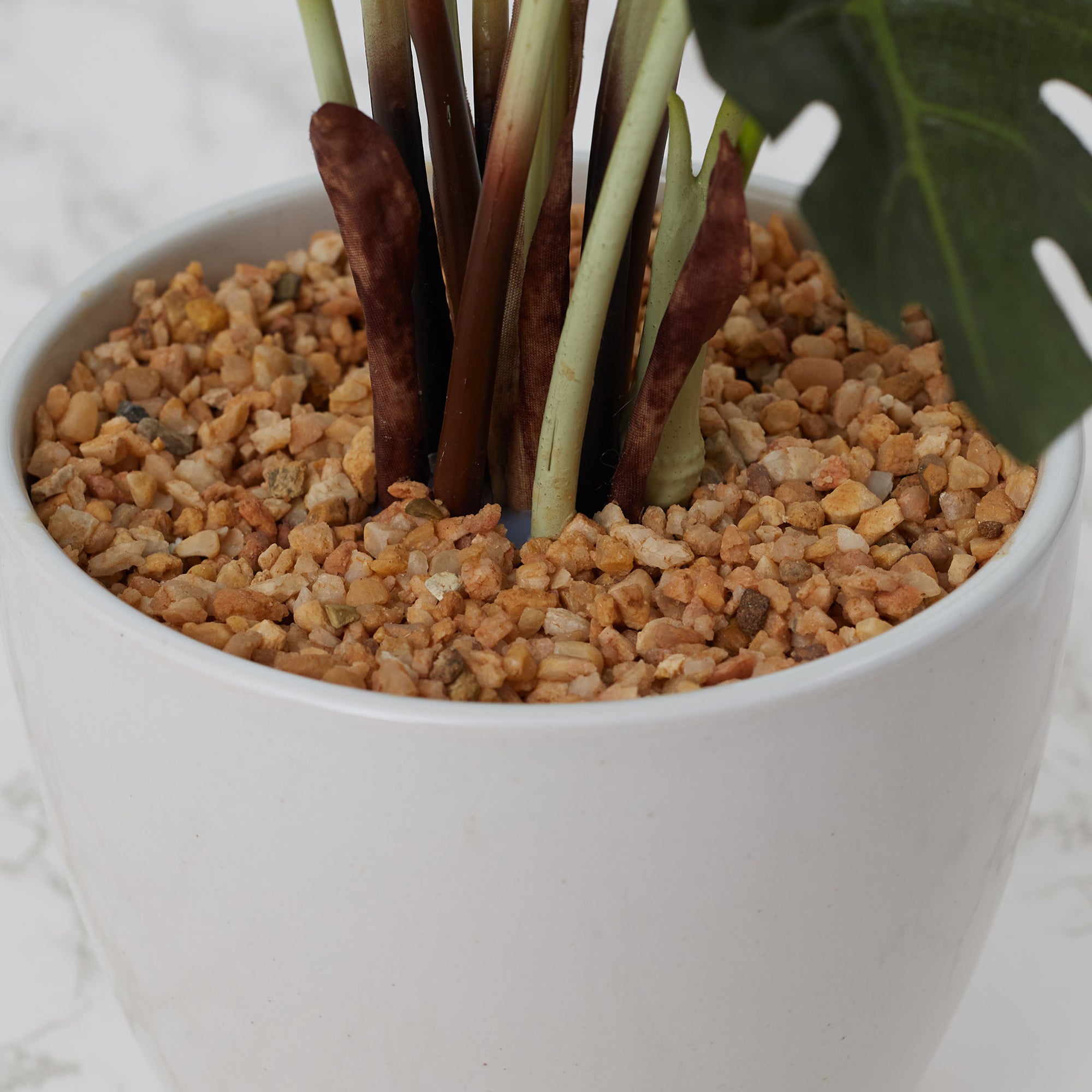 Ilana Faux Philodendron Ceramic Potted Plant 42 Cm in Green Colour