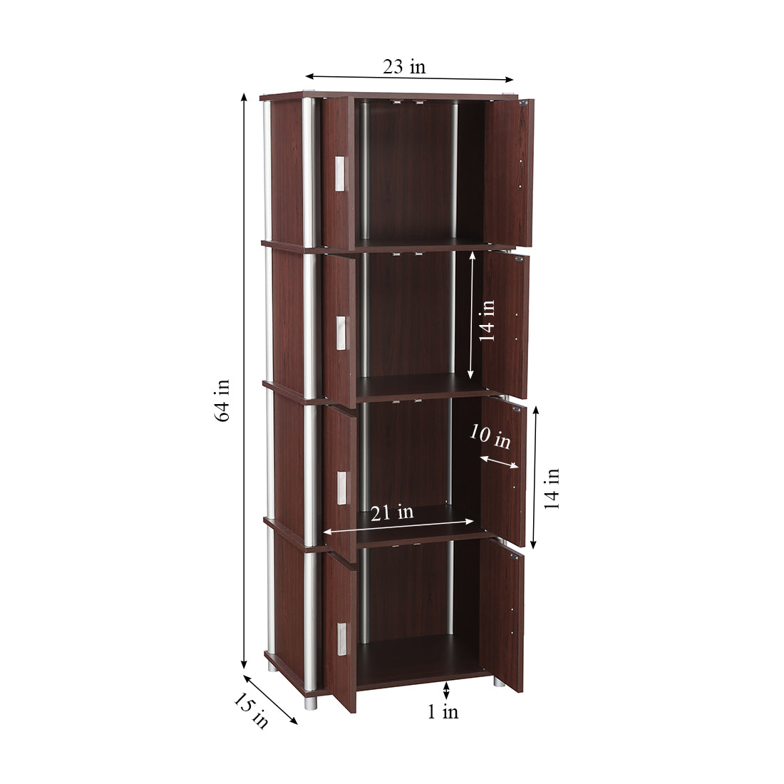 Jacob Engineered Wood Multipurpose Cabinet in Cherry Brown Colour