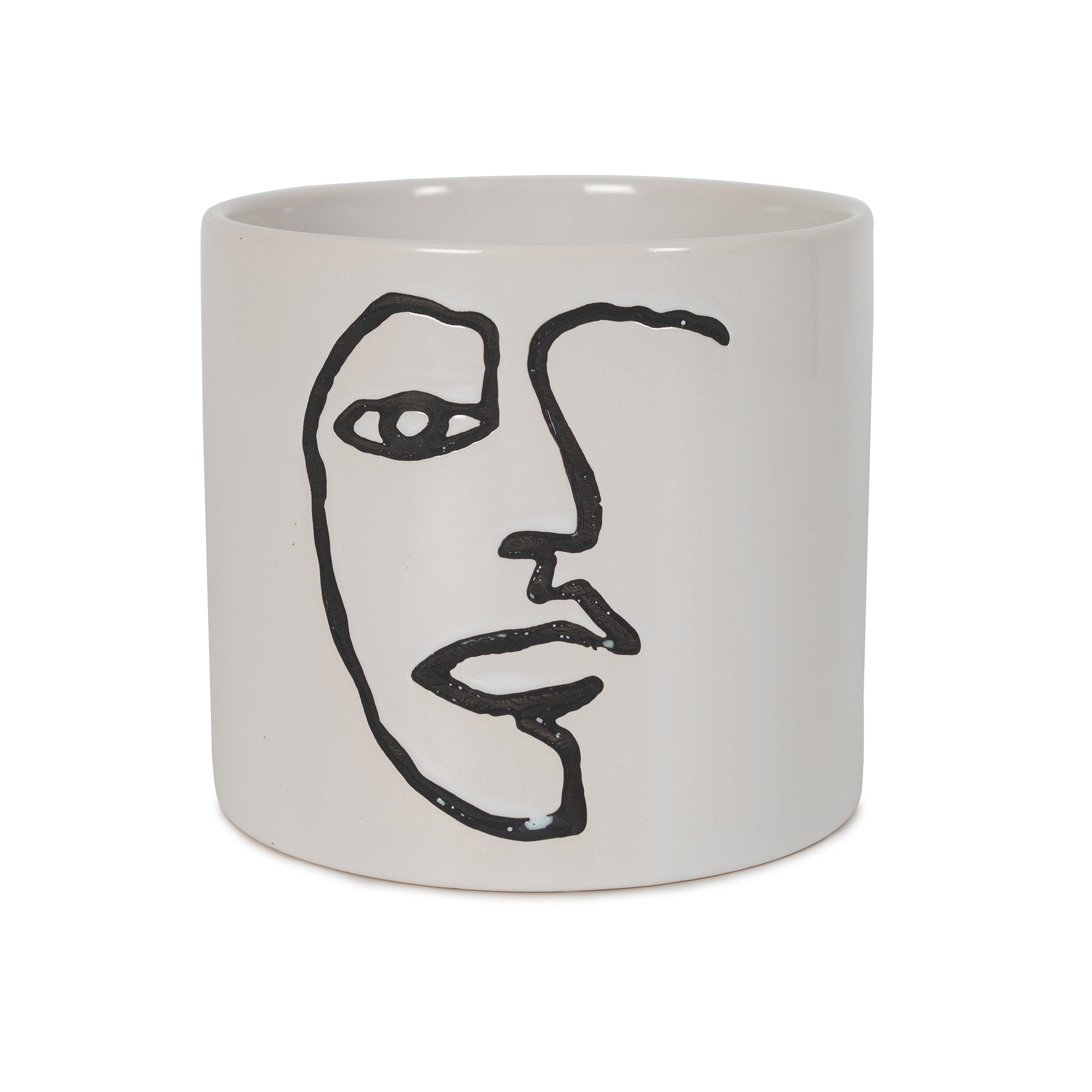Alura Milan Face2 Ceramic Planter 14Cm in White Colour