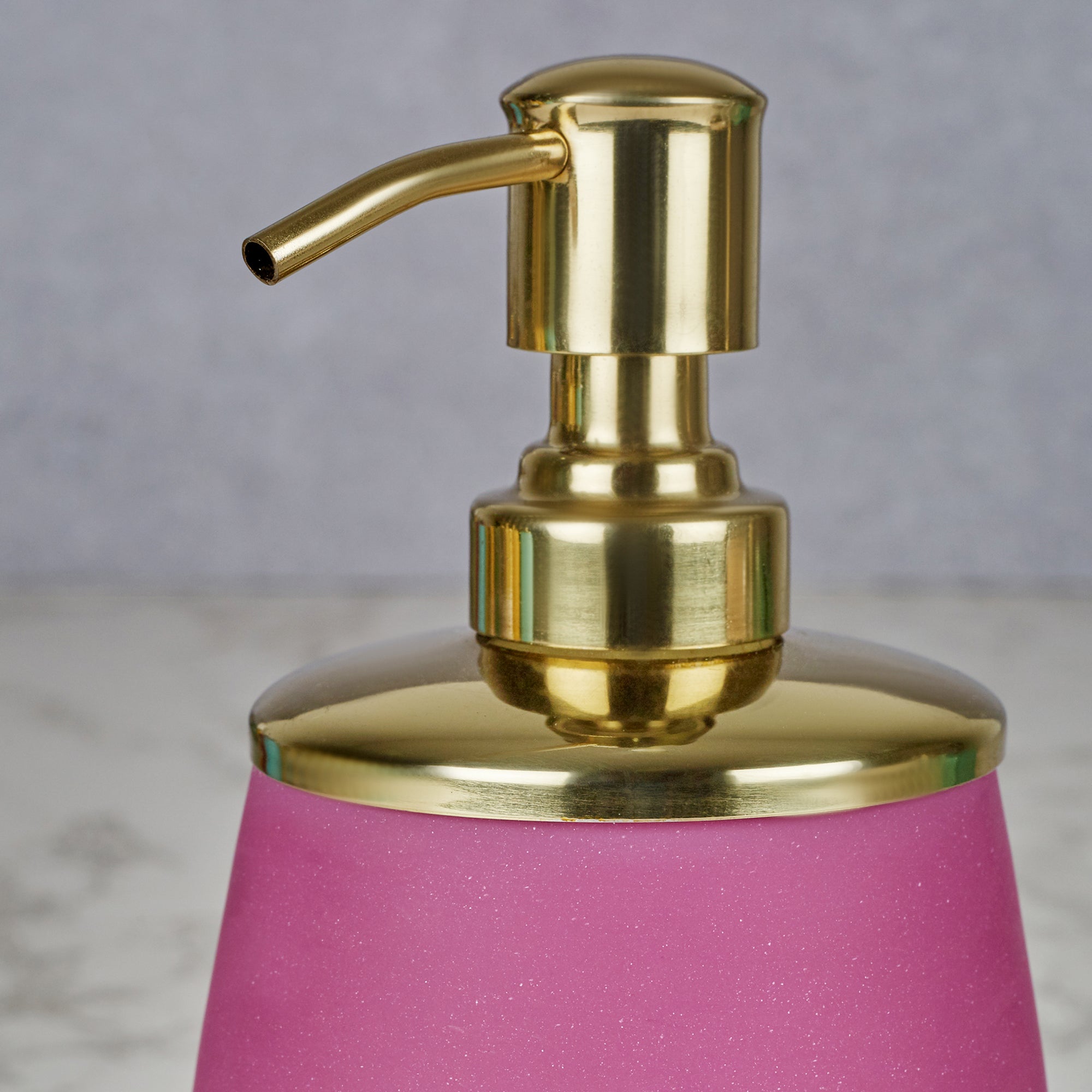 Emilia Glass Frosted Colored Liquid Soap Dispenser in Plum Colour
