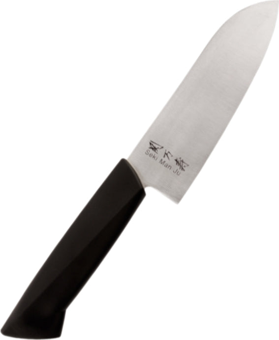 Seki Manju Santoku (S) Black Handle Stainless steel Premium Knife in Black Colour