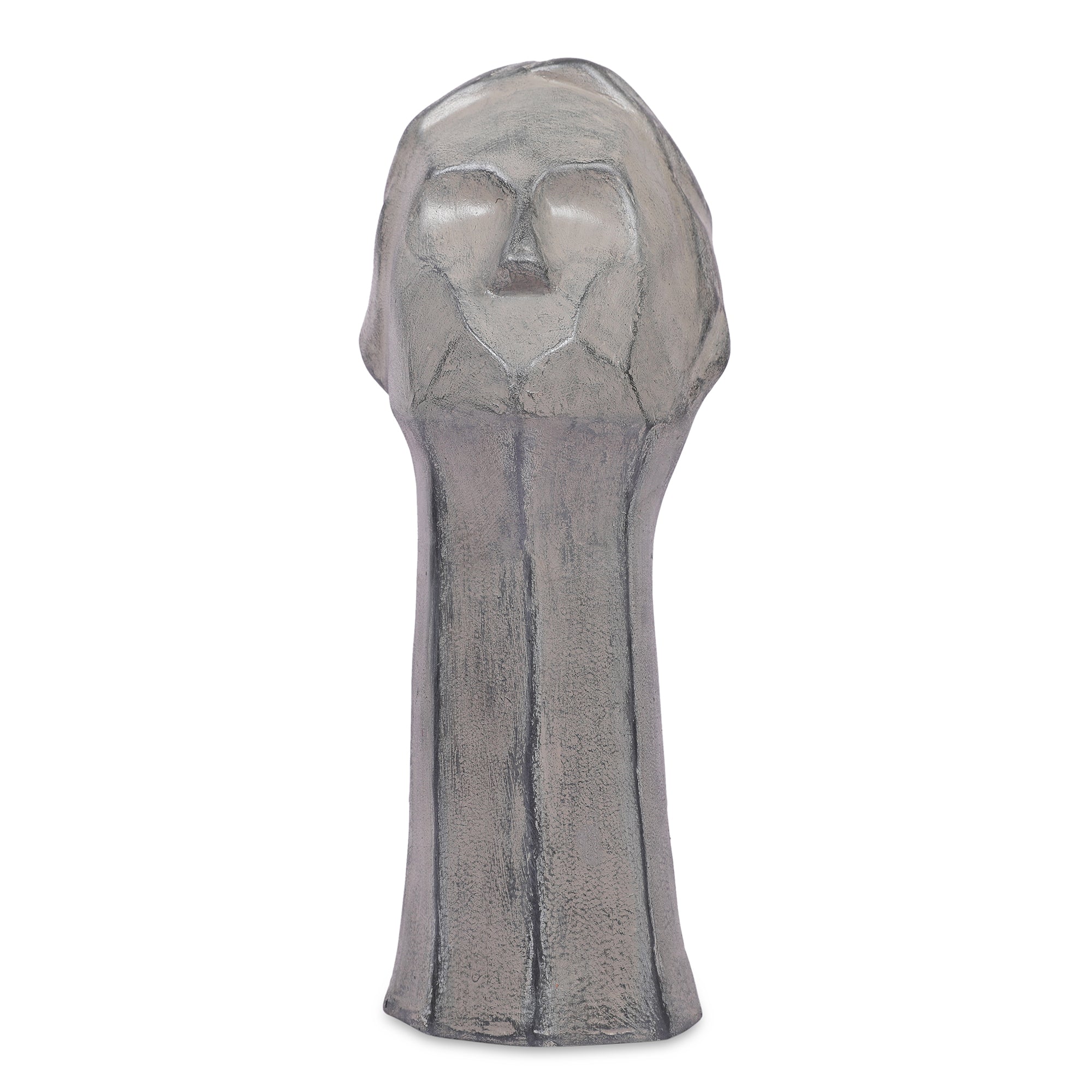 Stella Silver Pearl Finish Polyresin Female Abstract Facial Table D&eacute;cor