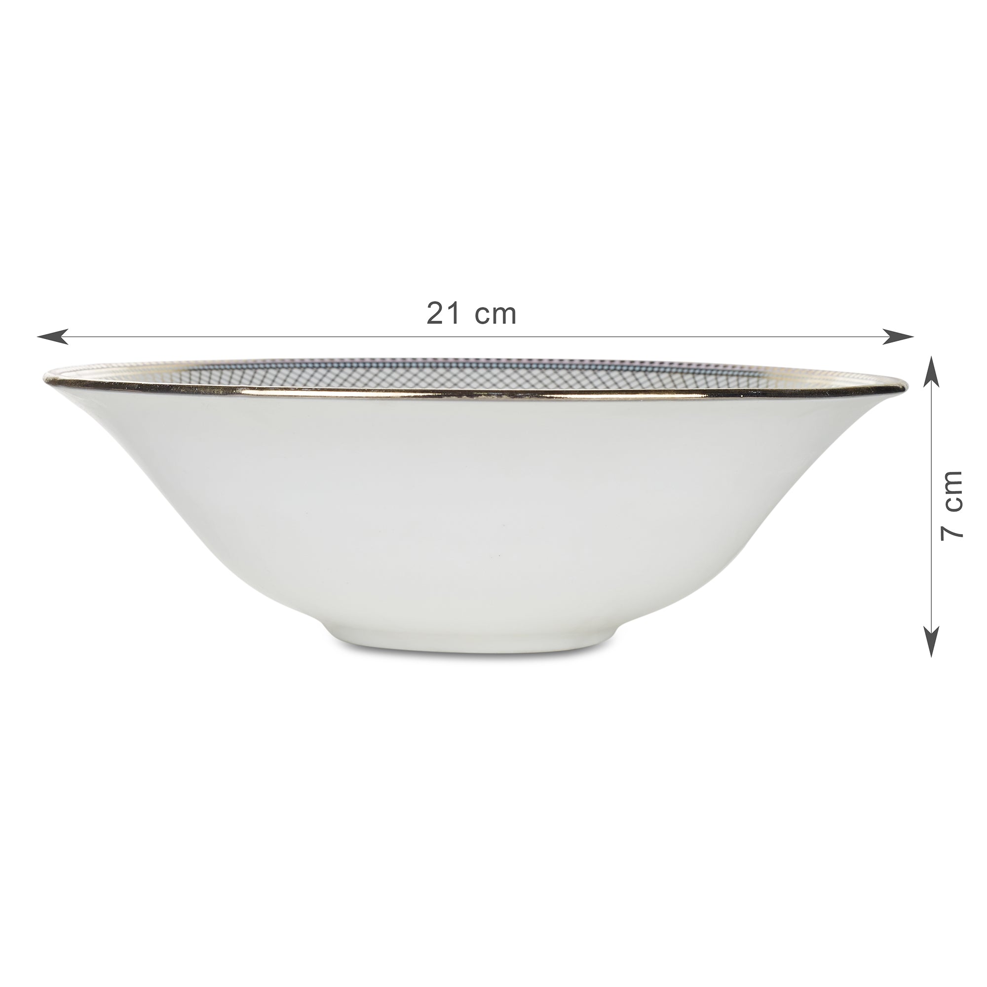 Amour Real Gold-Plated Bone China Charlotte Serving Bowl in Pink & White Colour