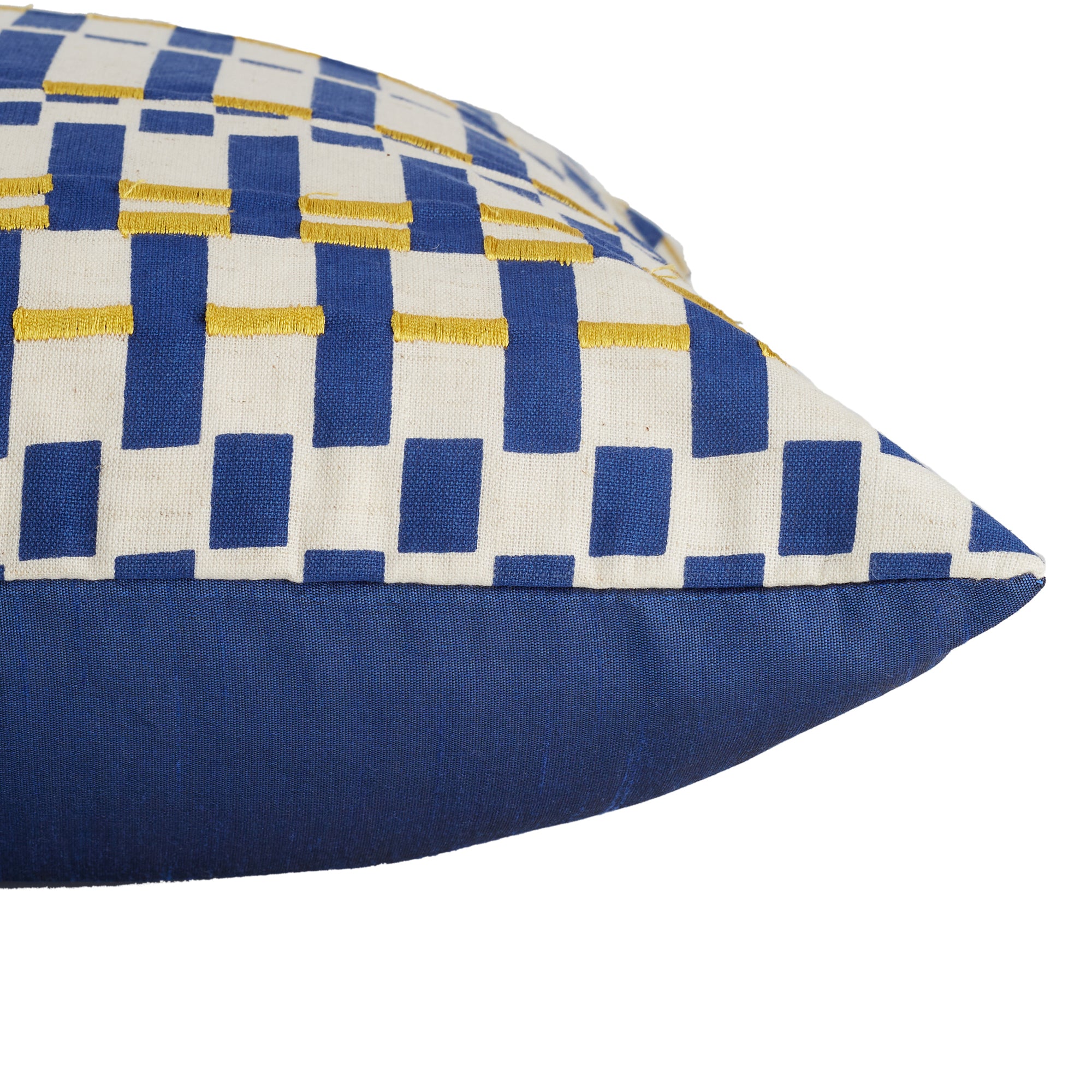 Milan Cotton Printed Cushion Cover 40x40 Cm in Blue Colour