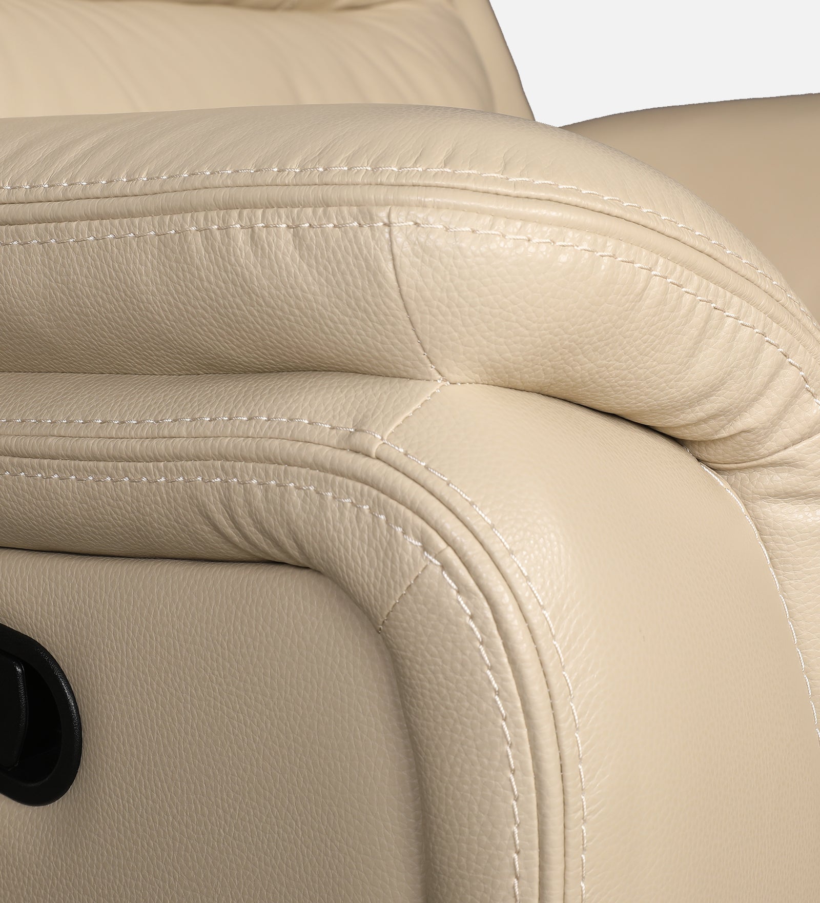 Murray Half Leather Single Seater Recliner in Beige Colour