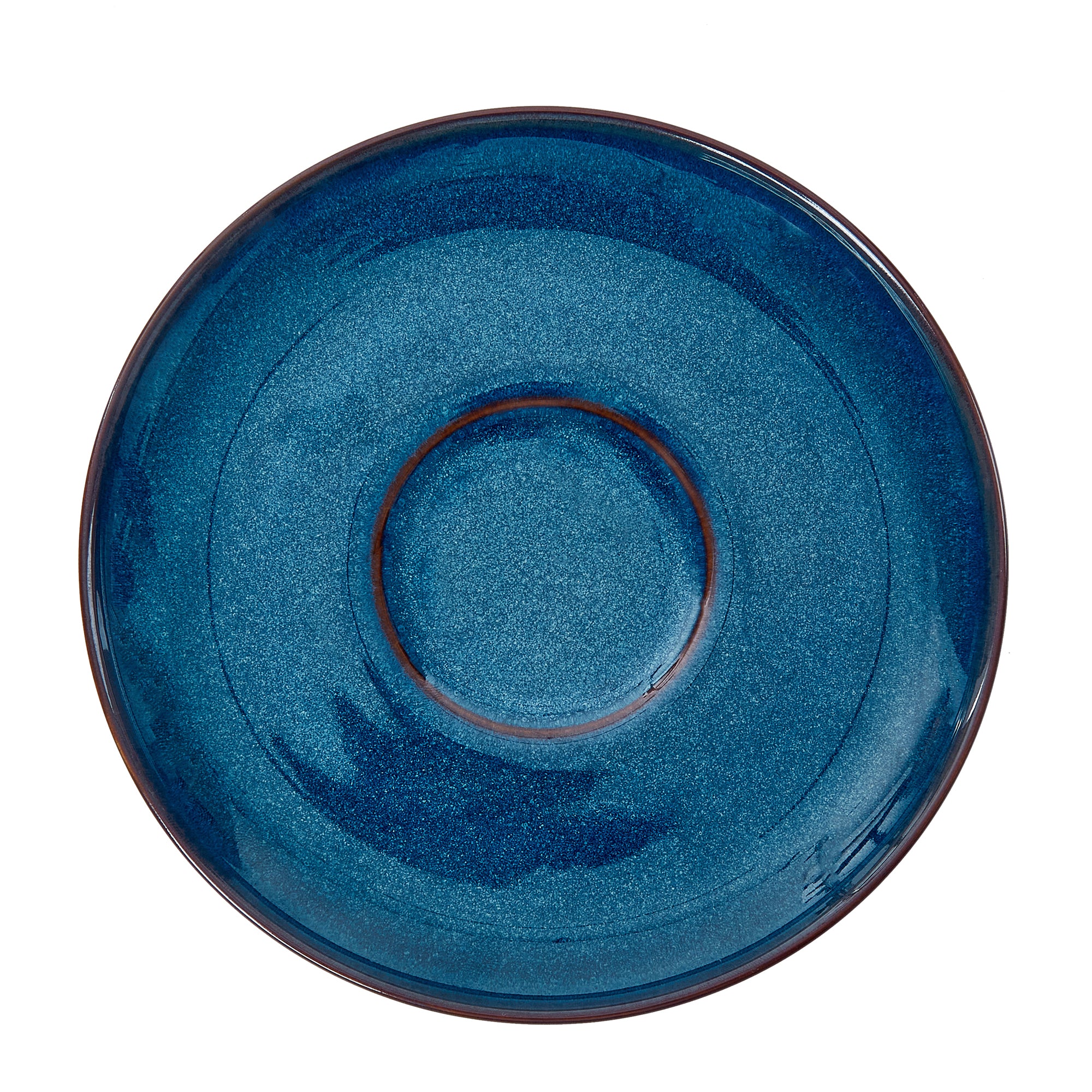 Hygge Studio Pottery Stoneware Cup & Saucer Set of 4 in Navy Blue Colour