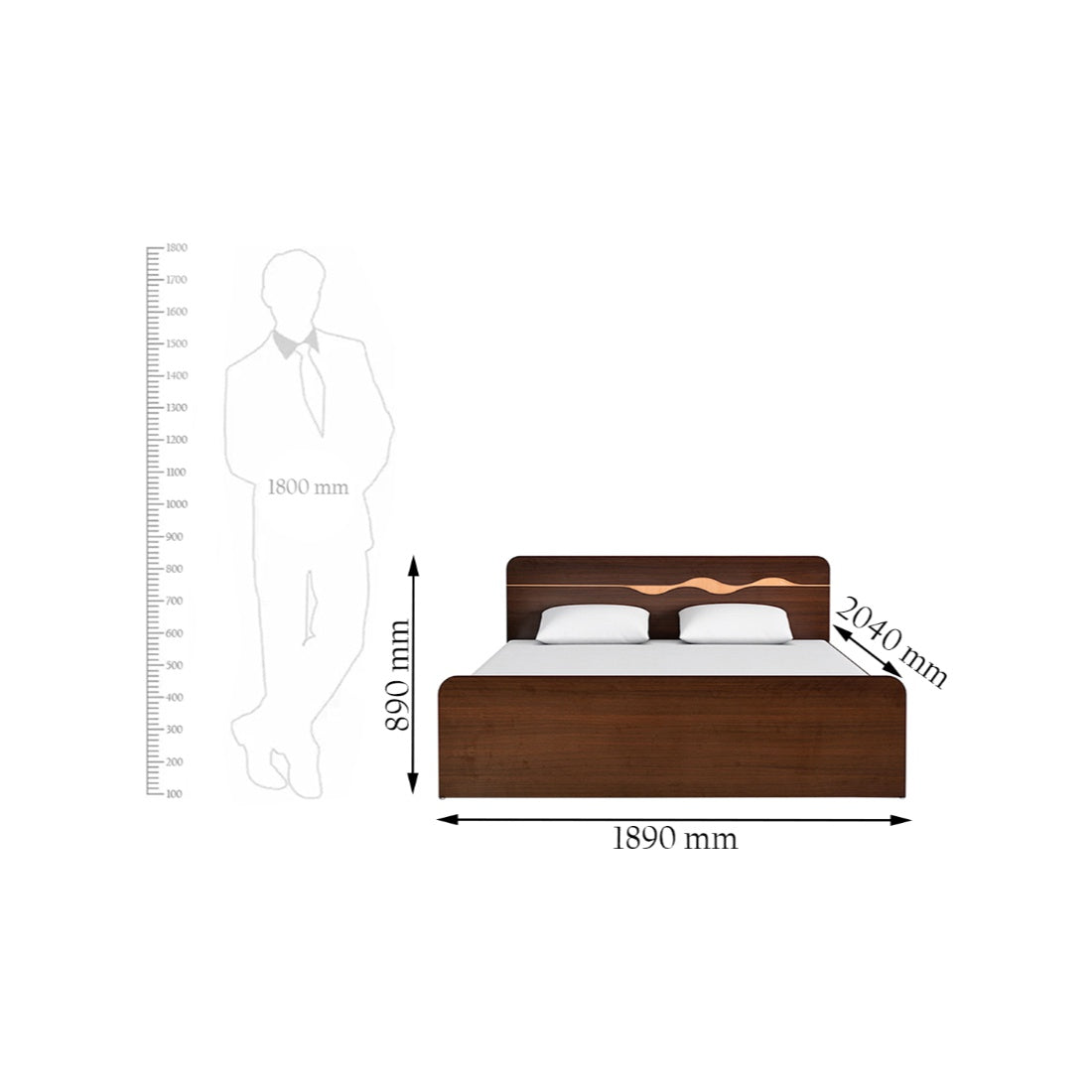 Swirl King Bed With Box Storage